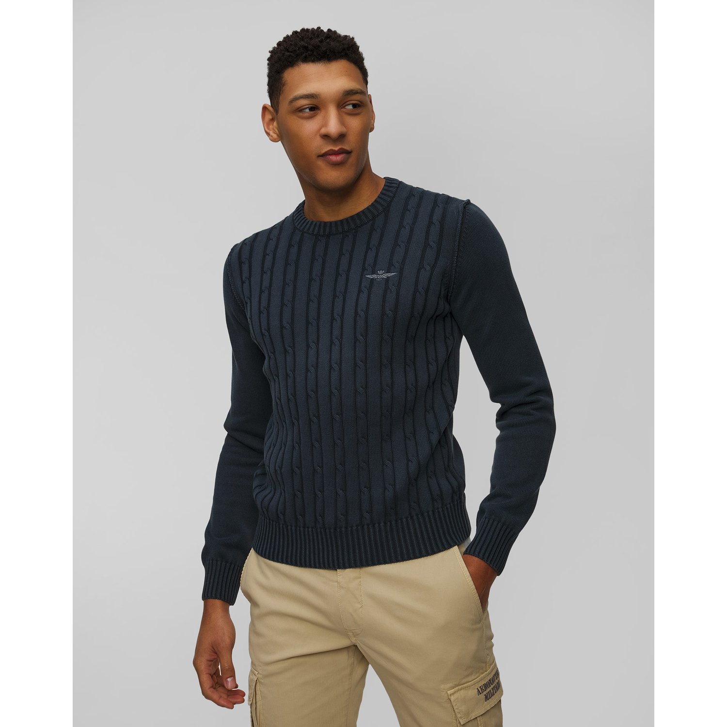 Granatowy Sweter Męski Aeronautica Militare