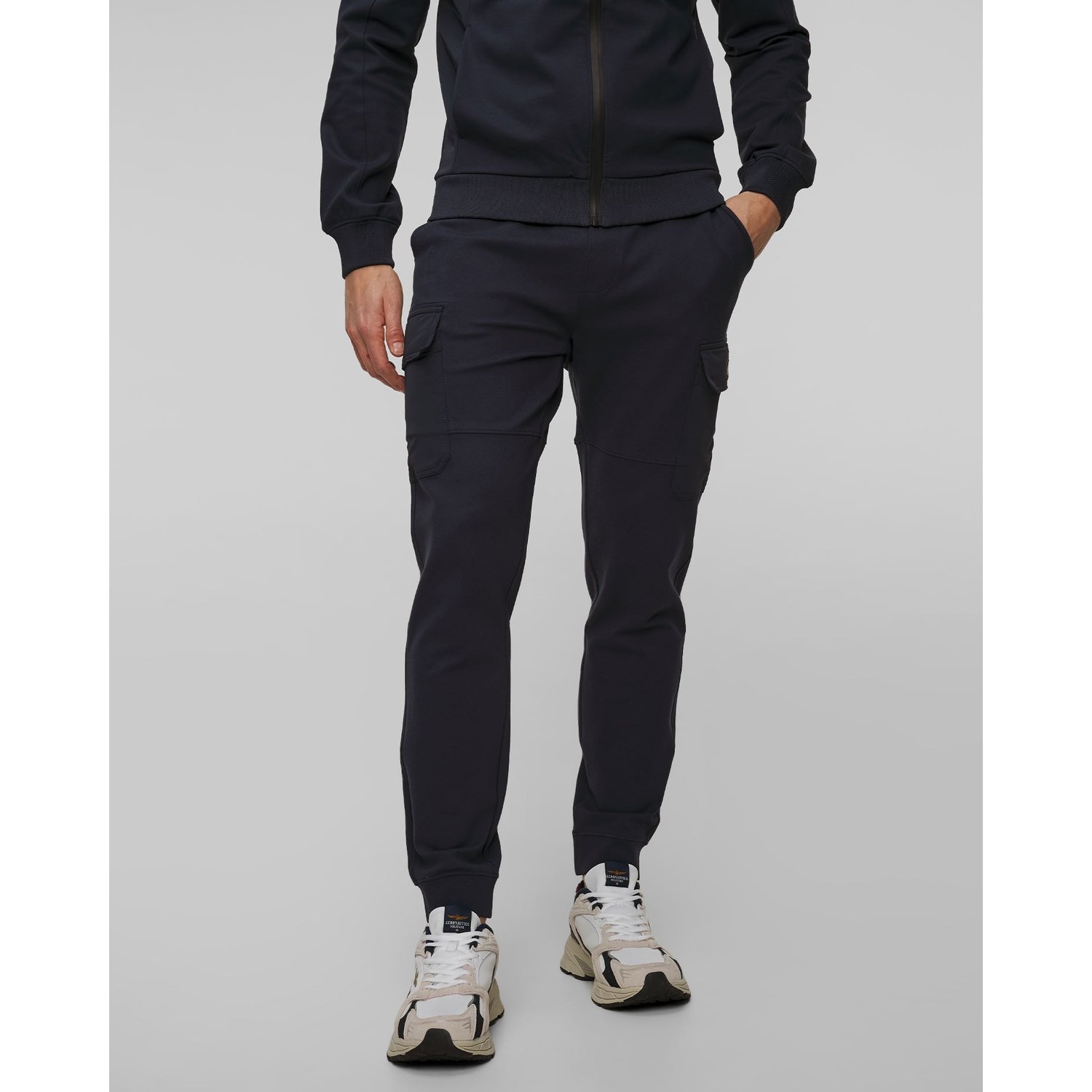 Granatowe Spodnie Jogger Męskie Aeronautica Militare