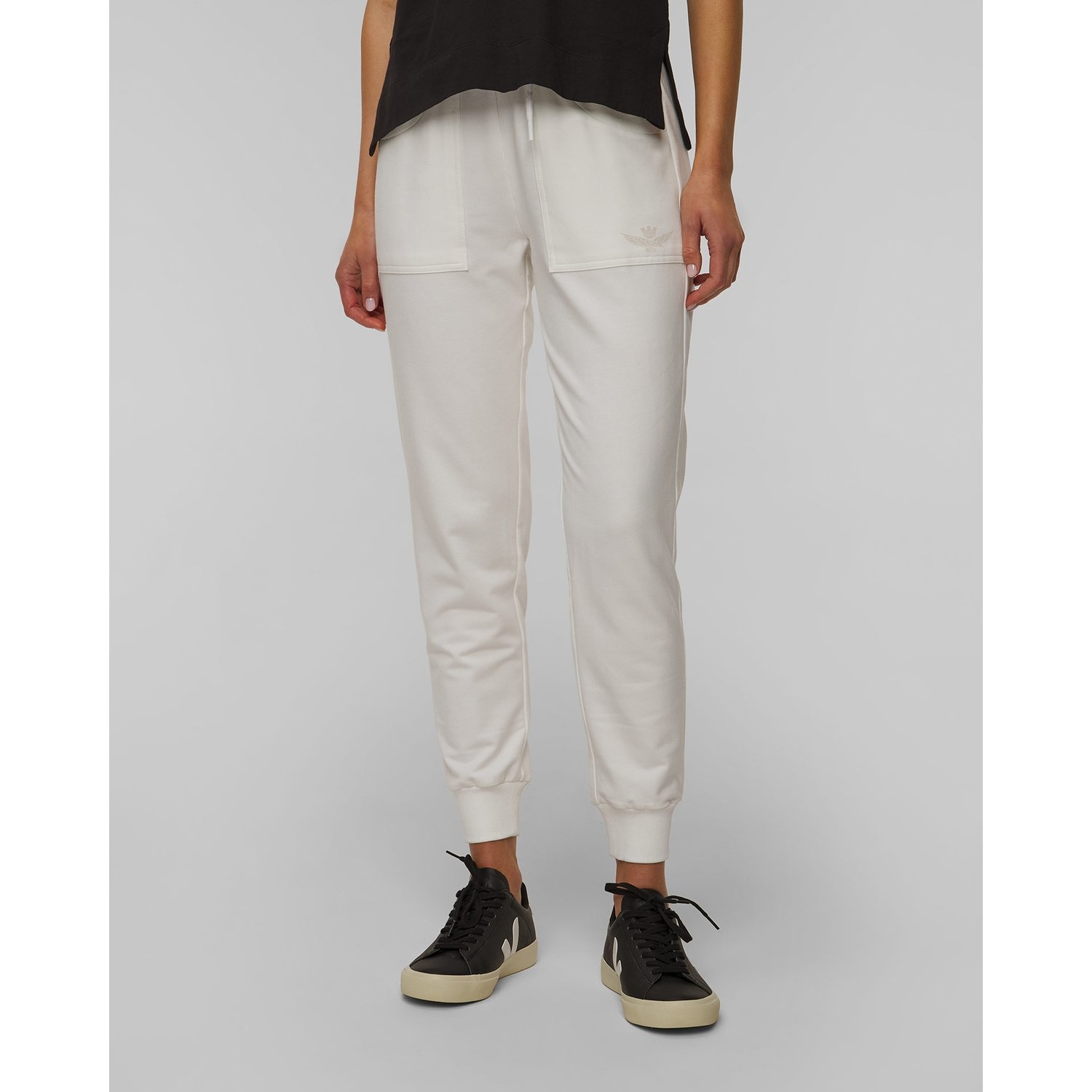 Białe Spodnie Dresowe Damskie Aeronautica Militare