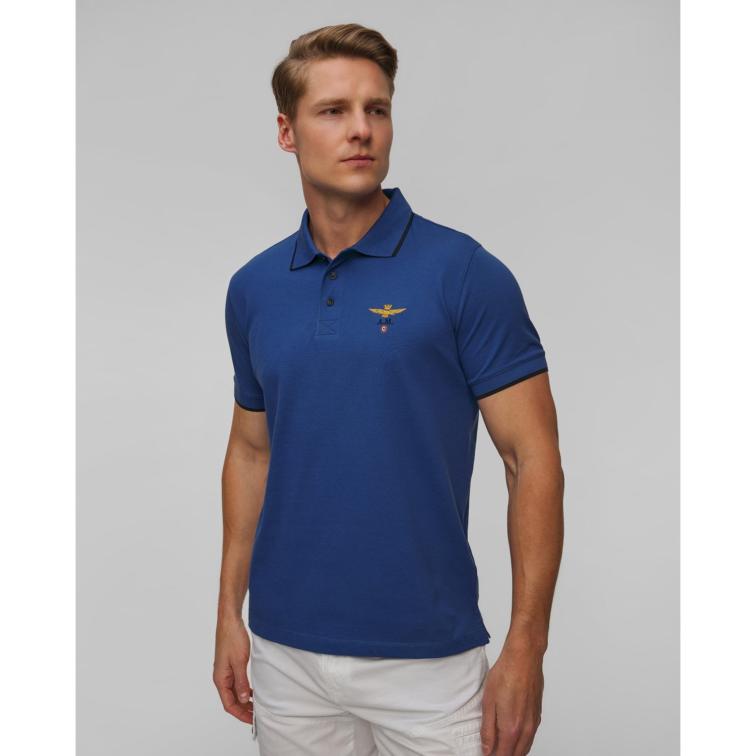 Ciemnoniebieskie Polo Męskie Aeronautica Militare