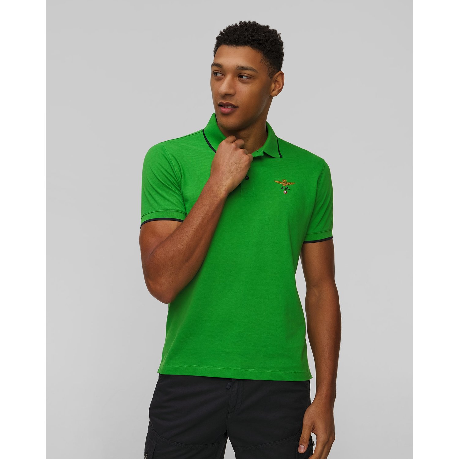 Zielone Polo Męskie Aeronautica Militare