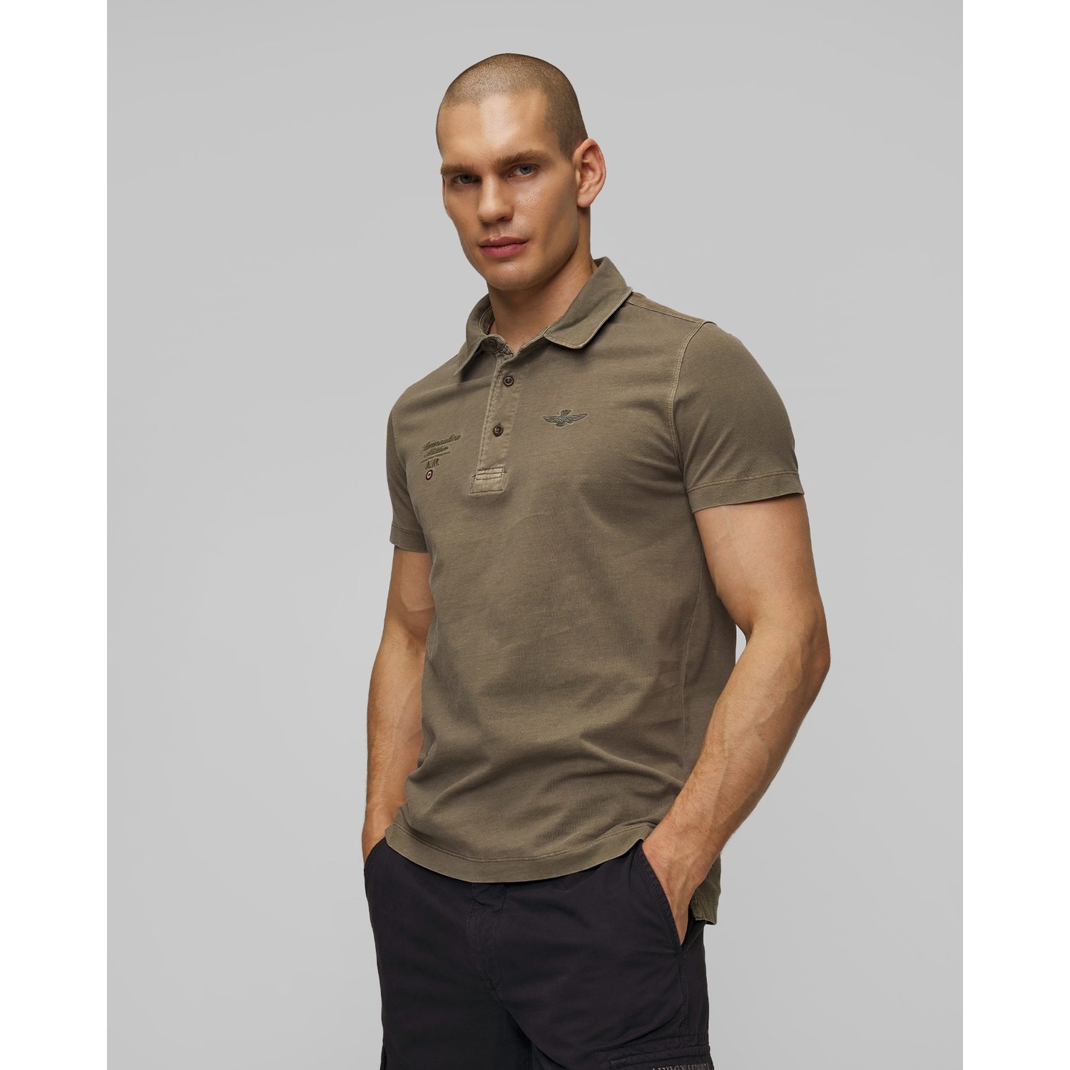 Zielone Polo Męskie Aeronautica Militare