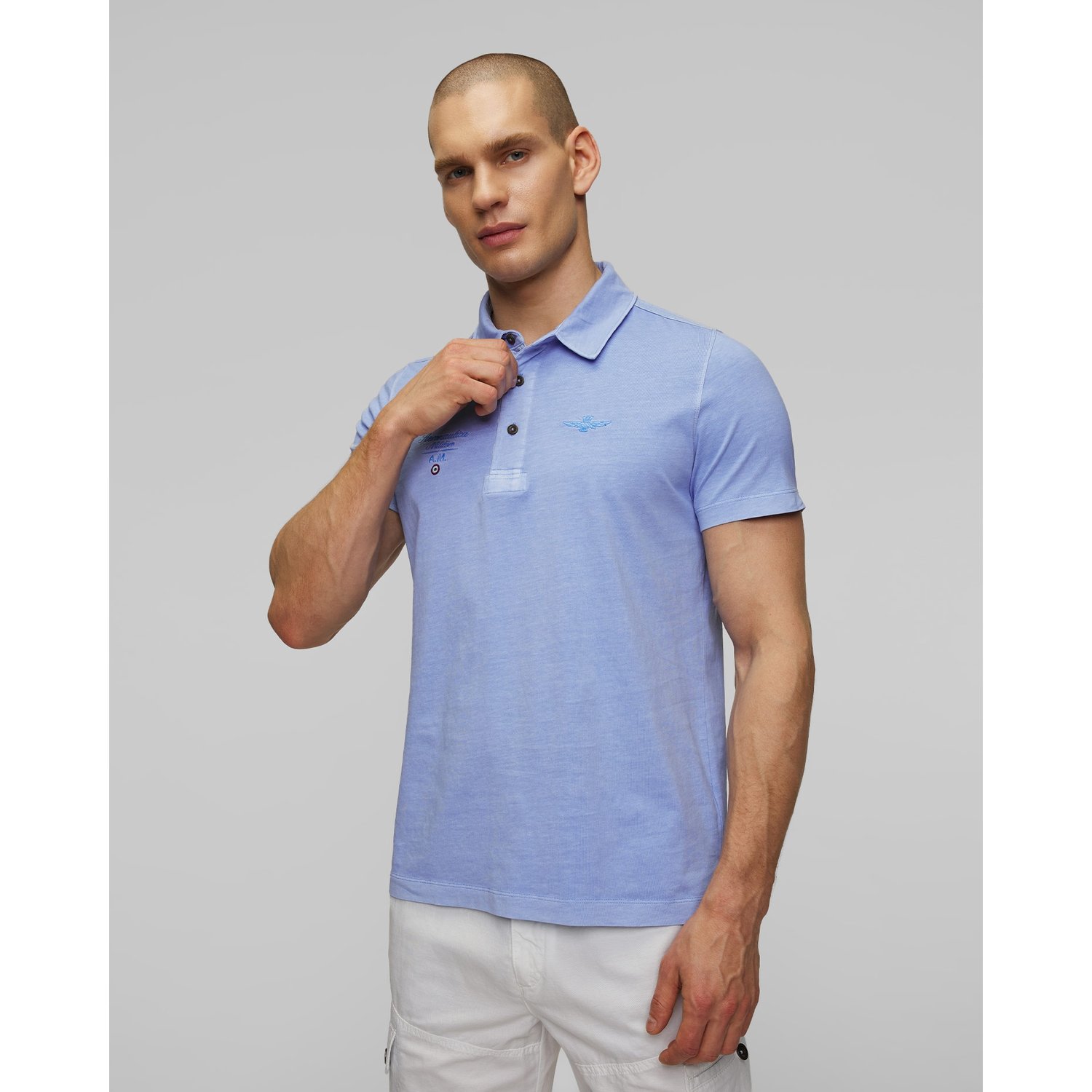 Niebieskie Polo Męskie Aeronautica Militare