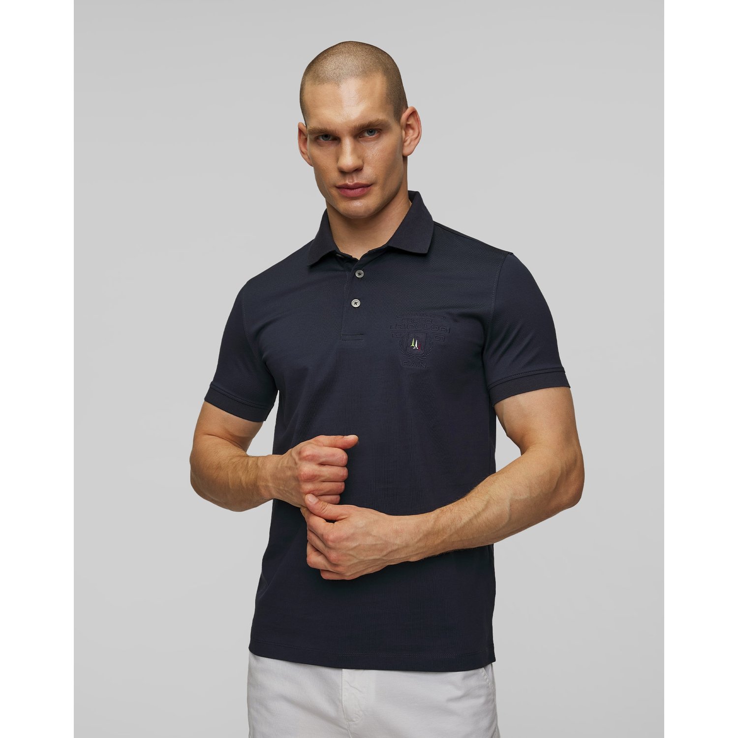 Granatowe Polo Męskie Aeronautica Militare