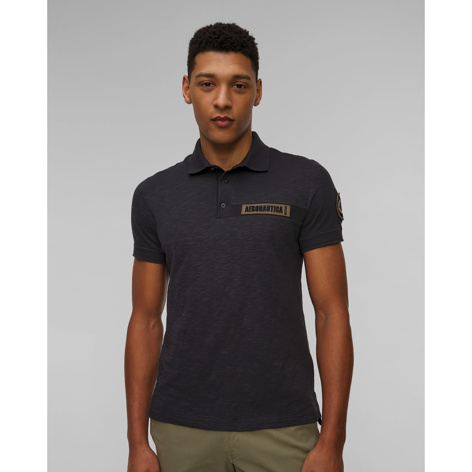 Granatowe Polo Męskie Aeronautica Militare