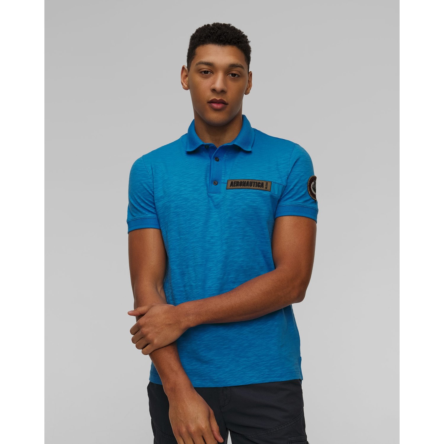 Niebieskie Polo Męskie Aeronautica Militare