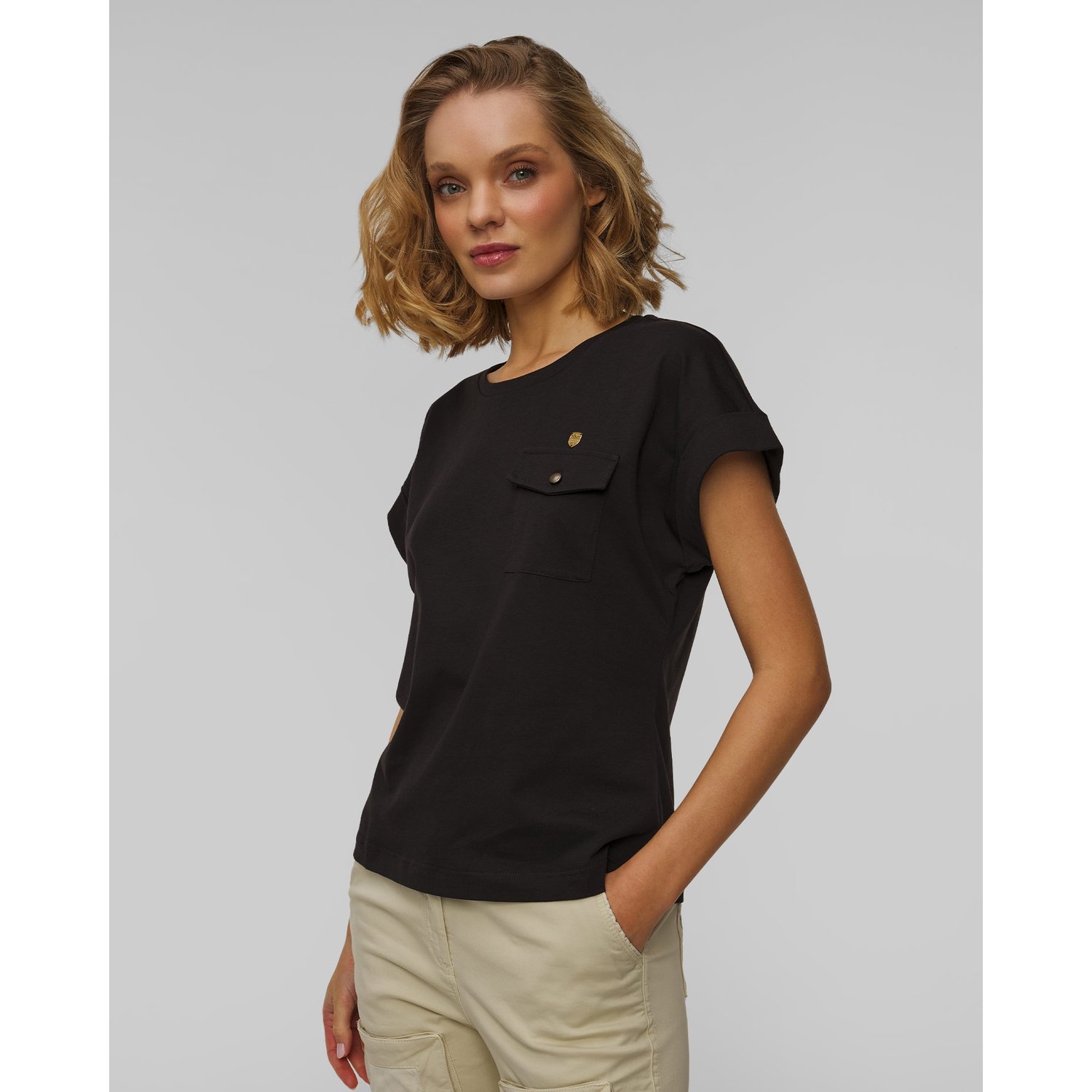 Czarny T-shirt Damski Aeronautica Militare