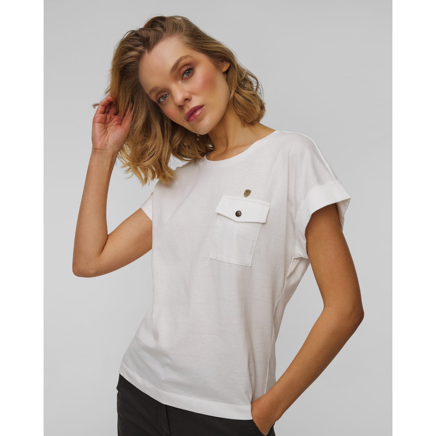 Biały T-shirt Damski Aeronautica Militare
