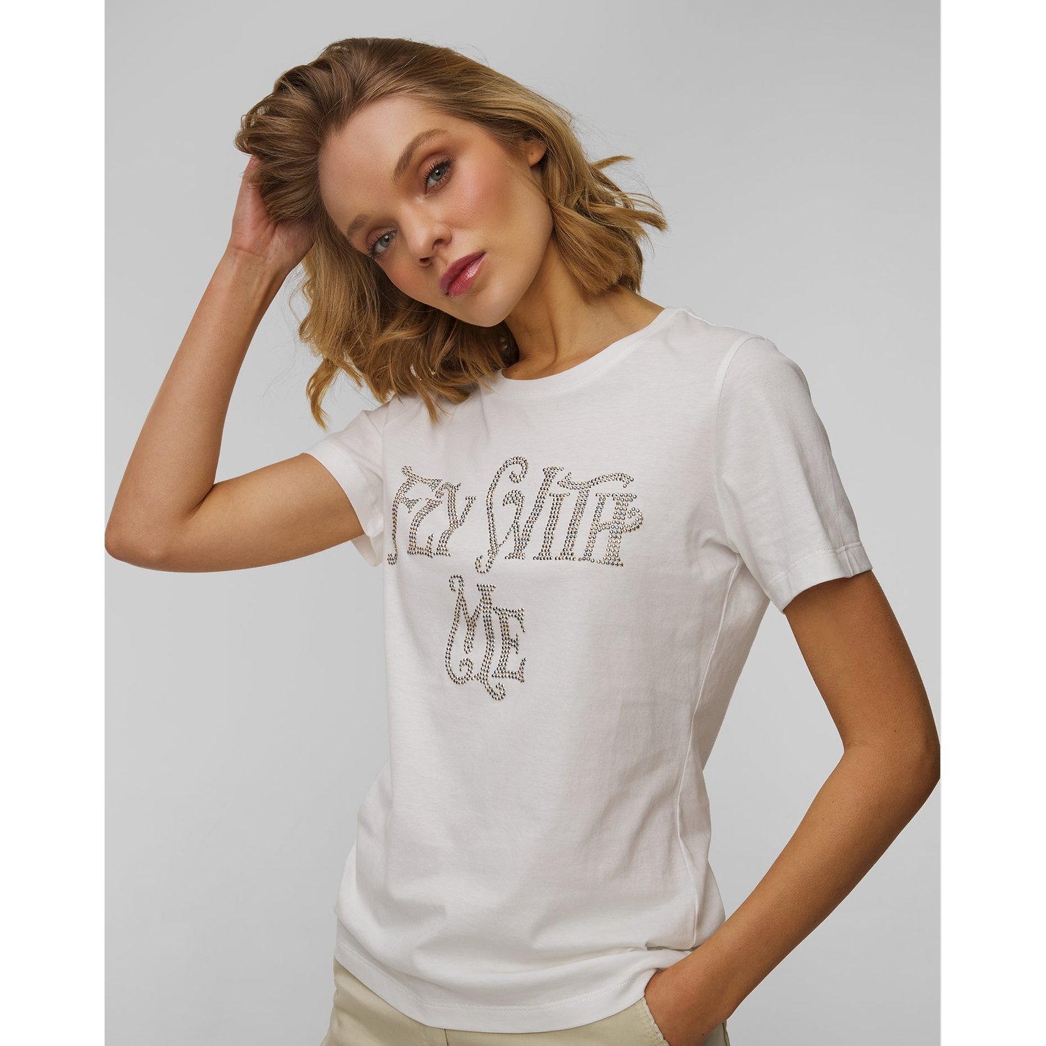 Biały T-shirt Damski Aeronautica Militare