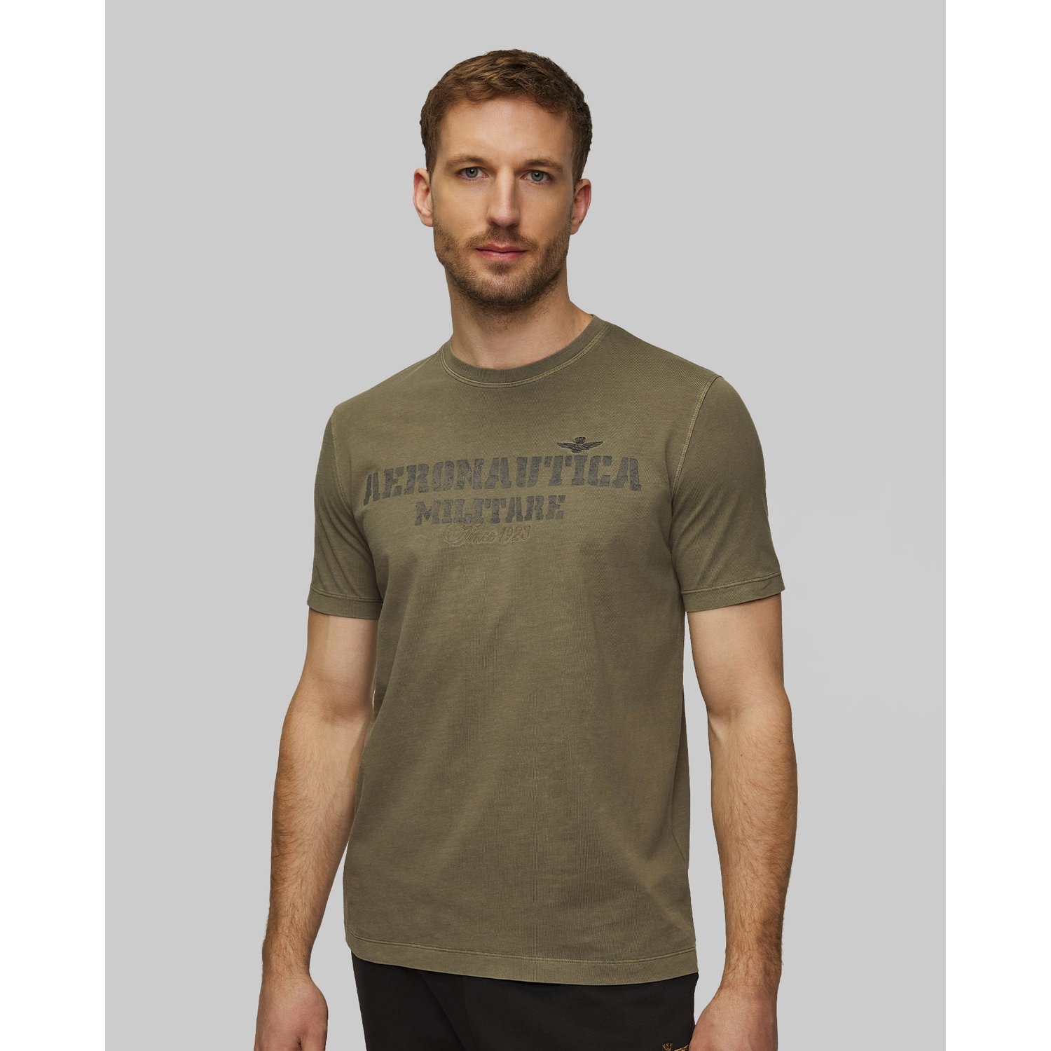Zielony T-shirt Męski Aeronautica Militare