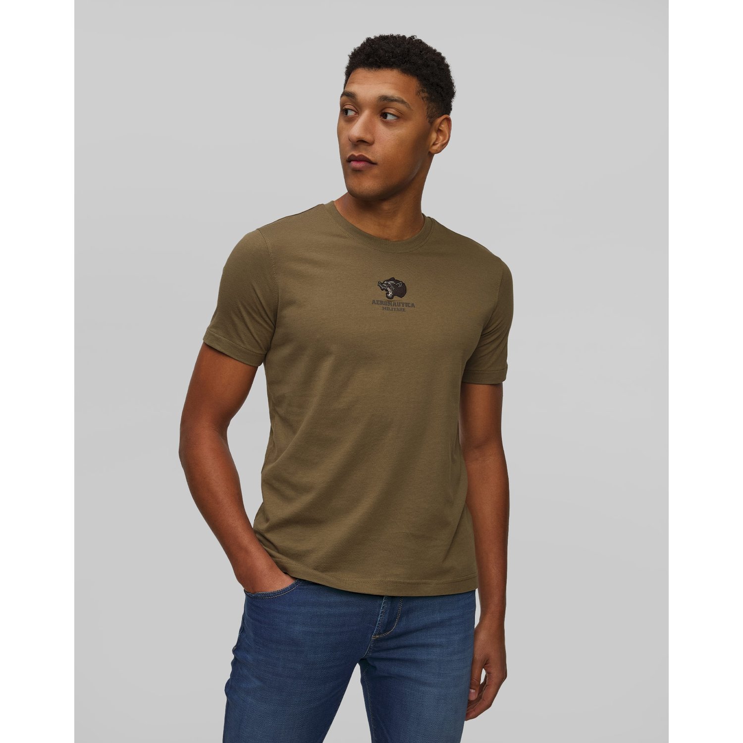 Zielony T-shirt Męski Aeronautica Militare