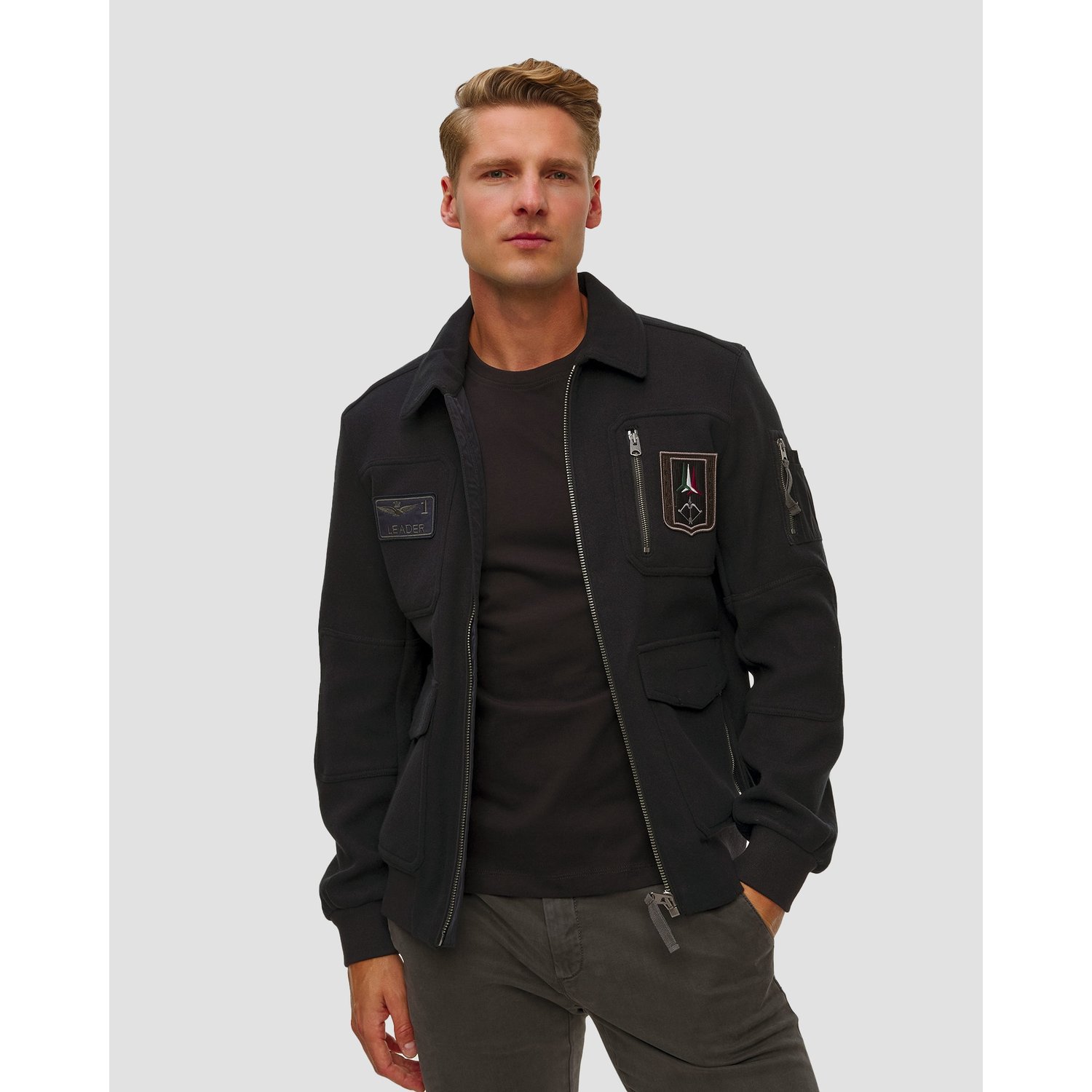 Granatowa Kurtka Męska Aeronautica Militare