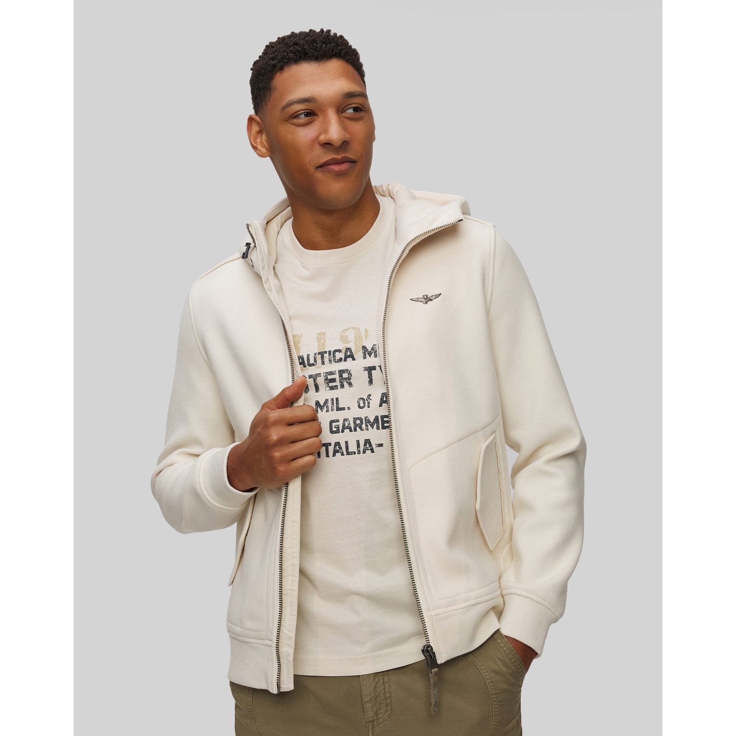 Beżowa Kurtka Męska Aeronautica Militare