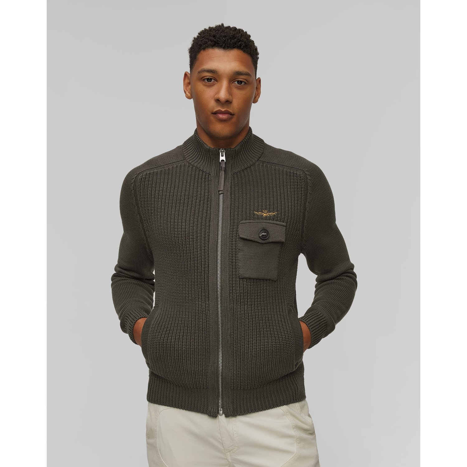 Zielony Sweter Męski Aeronautica Militare