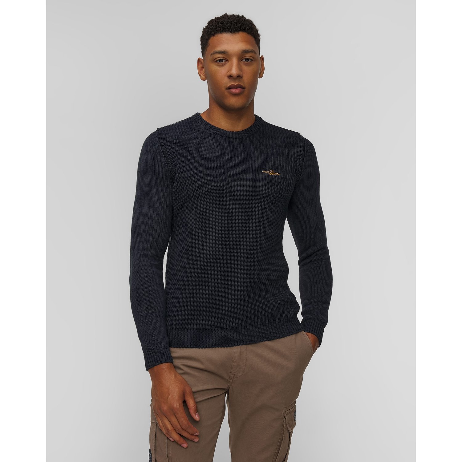 Granatowy Sweter Męski Aeronautica Militare