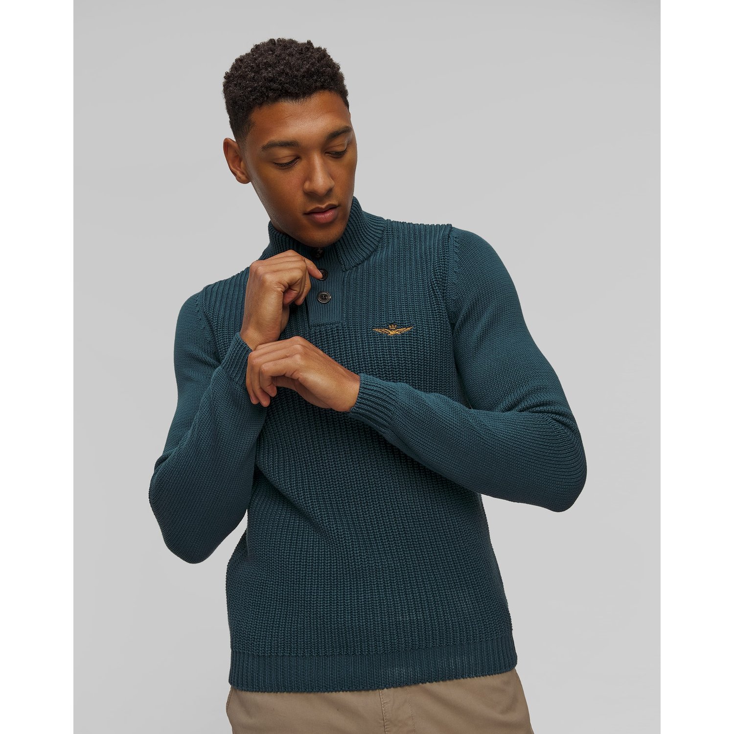 Niebieski Sweter Męski Aeronautica Militare