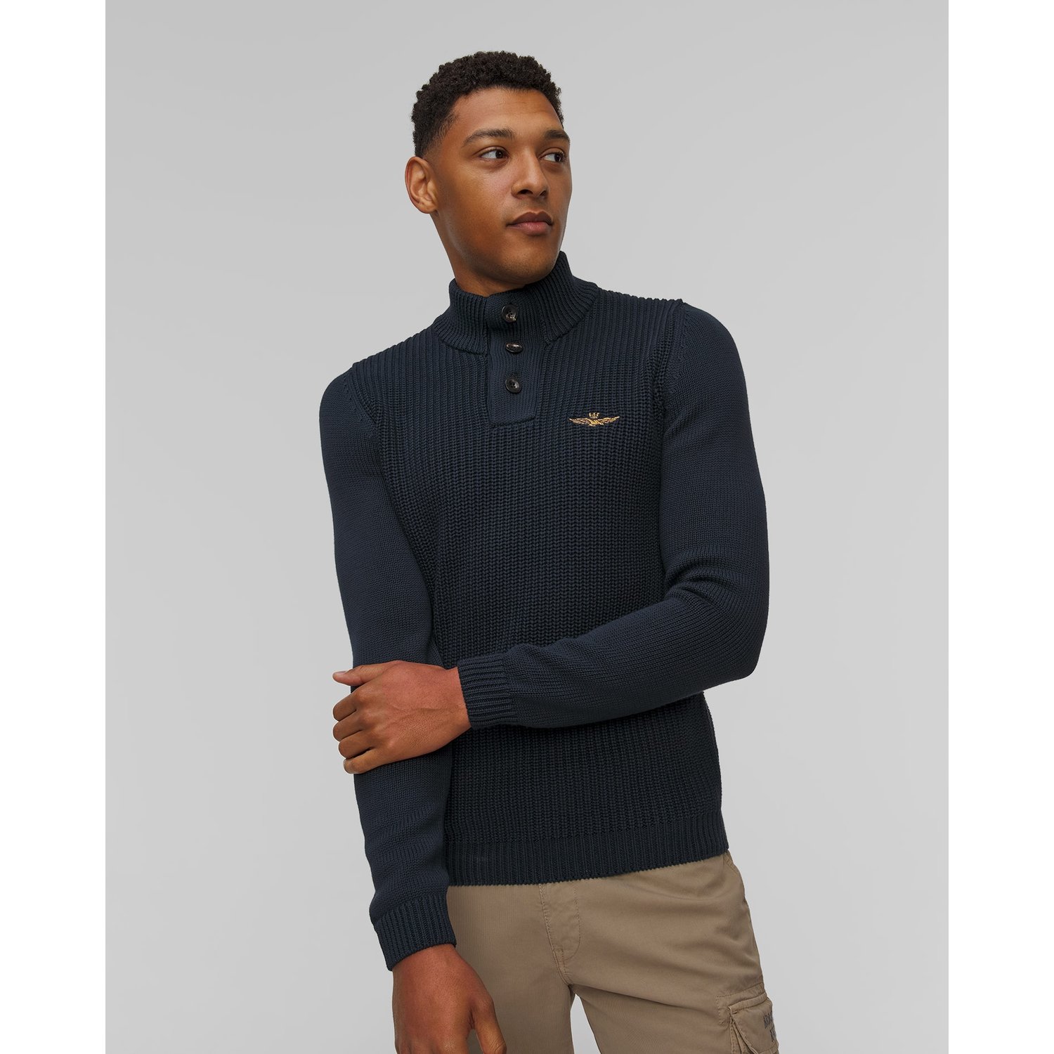 Granatowy Sweter Męski Aeronautica Militare