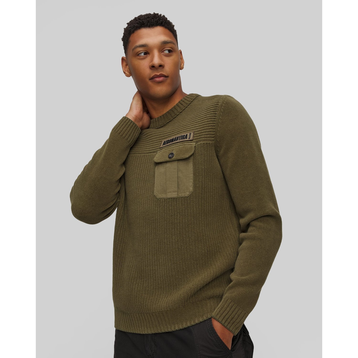 Zielony Sweter Męski Aeronautica Militare