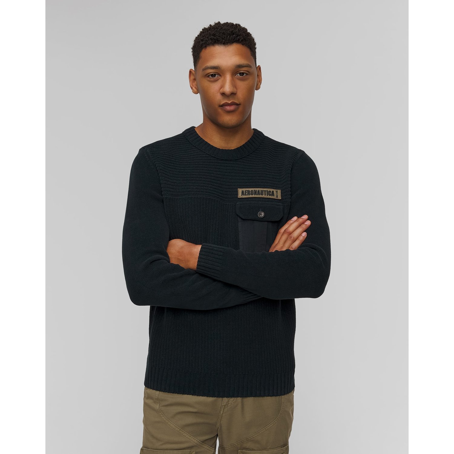 Granatowy Sweter Męski Aeronautica Militare
