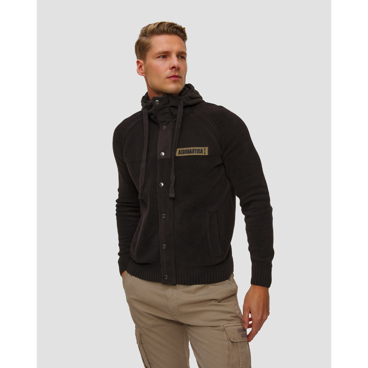 Czarny Sweter Męski Aeronautica Militare