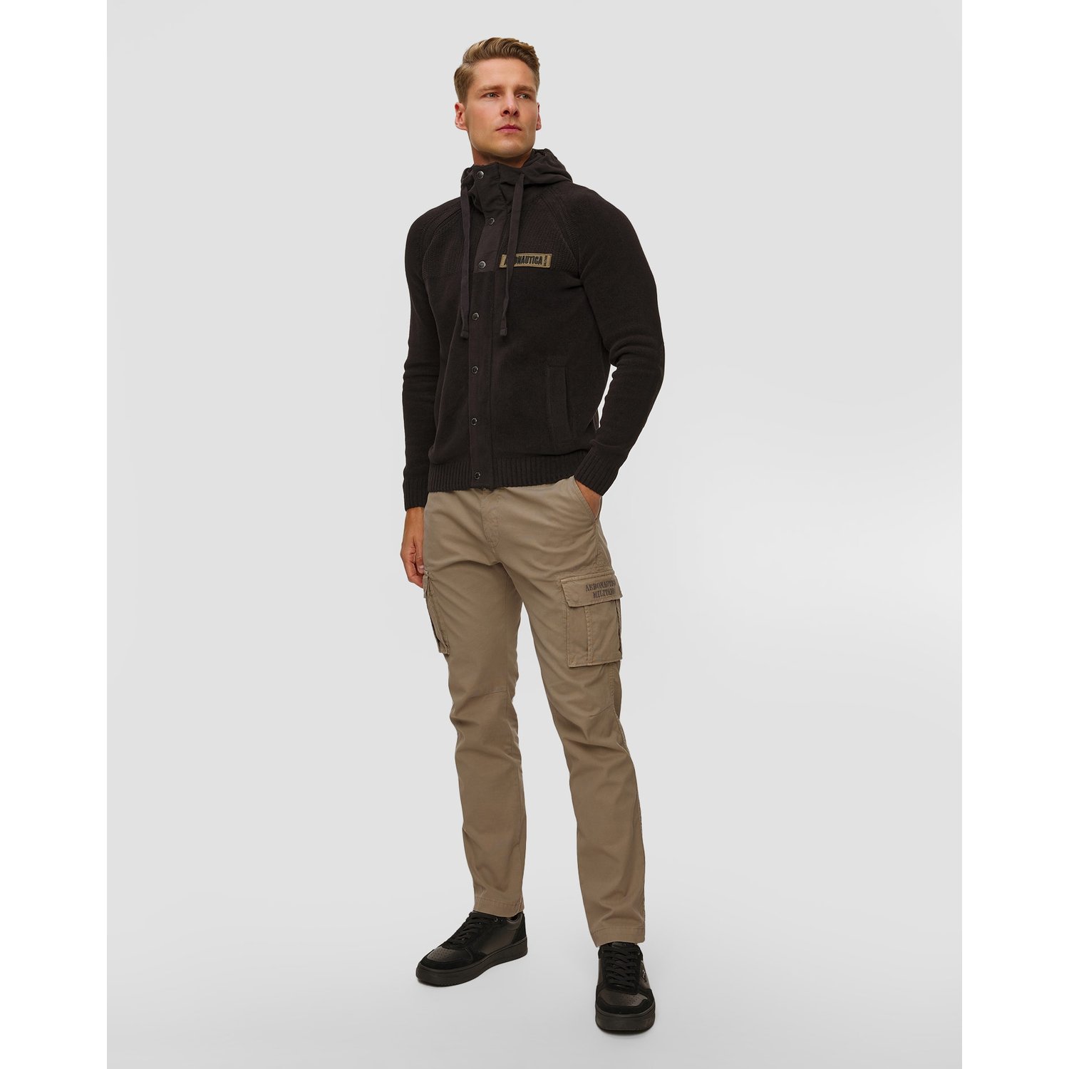 Czarny Sweter Męski Aeronautica Militare