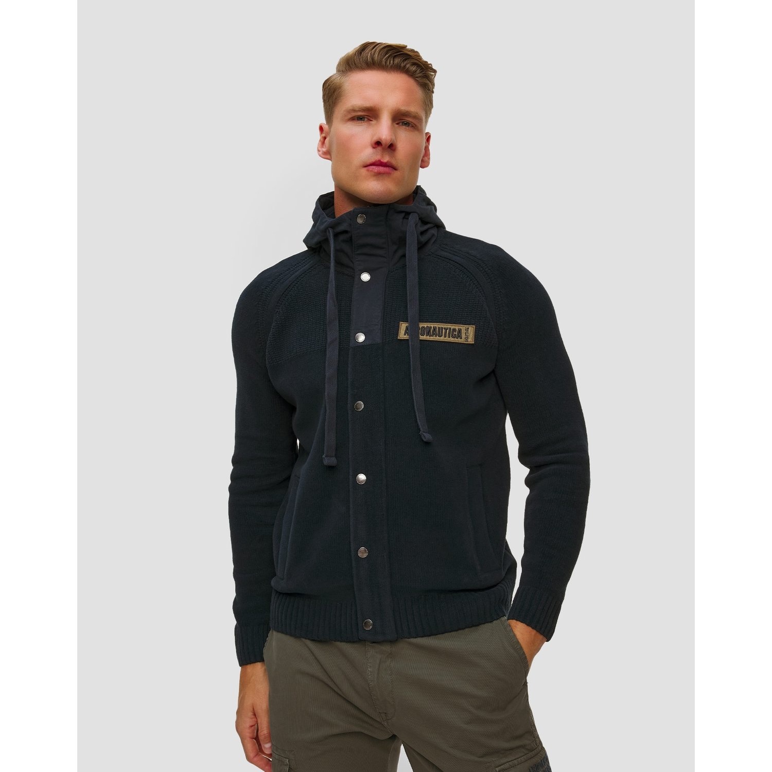 Granatowy Sweter Męski Aeronautica Militare