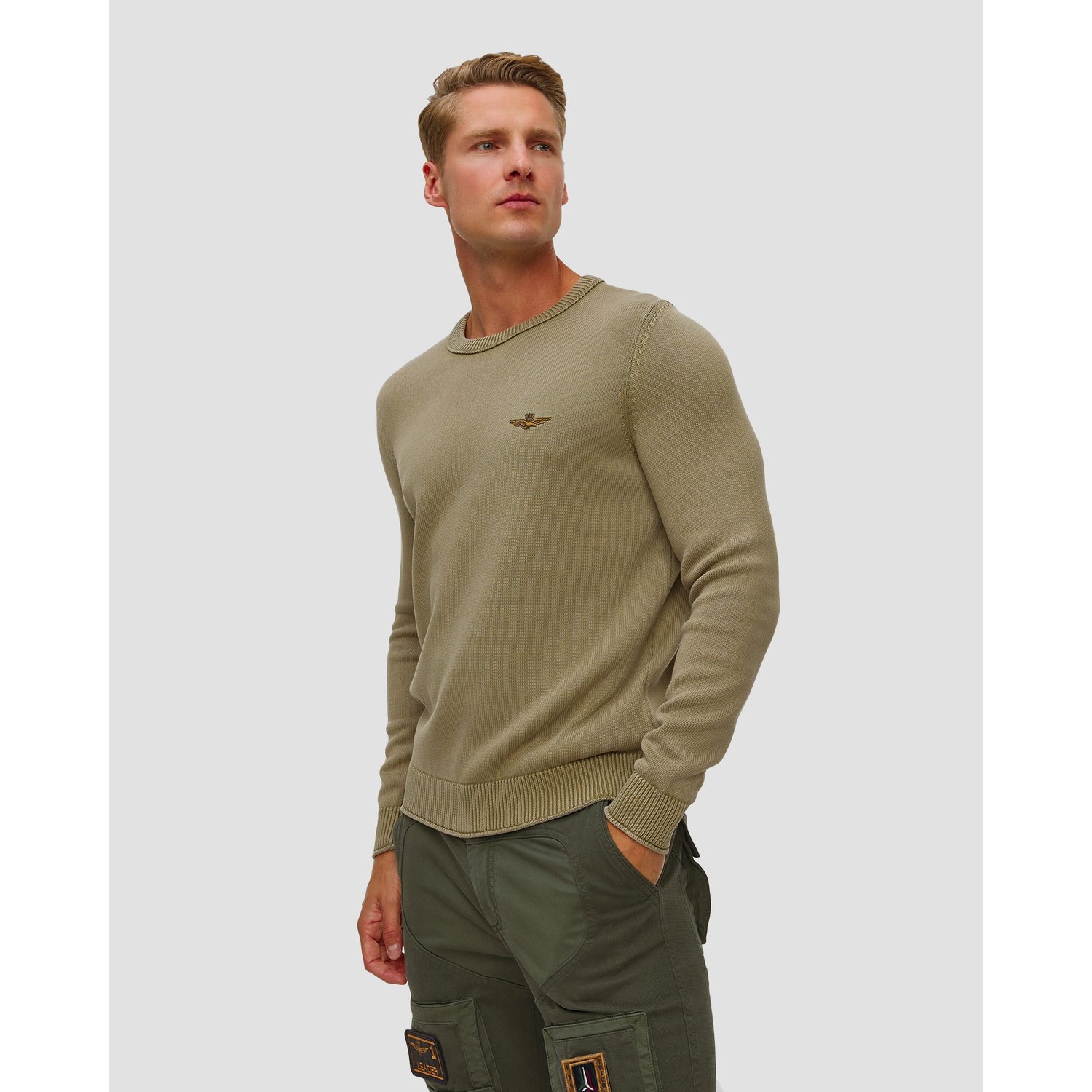 Zielony sweter męski Aeronautica Militare