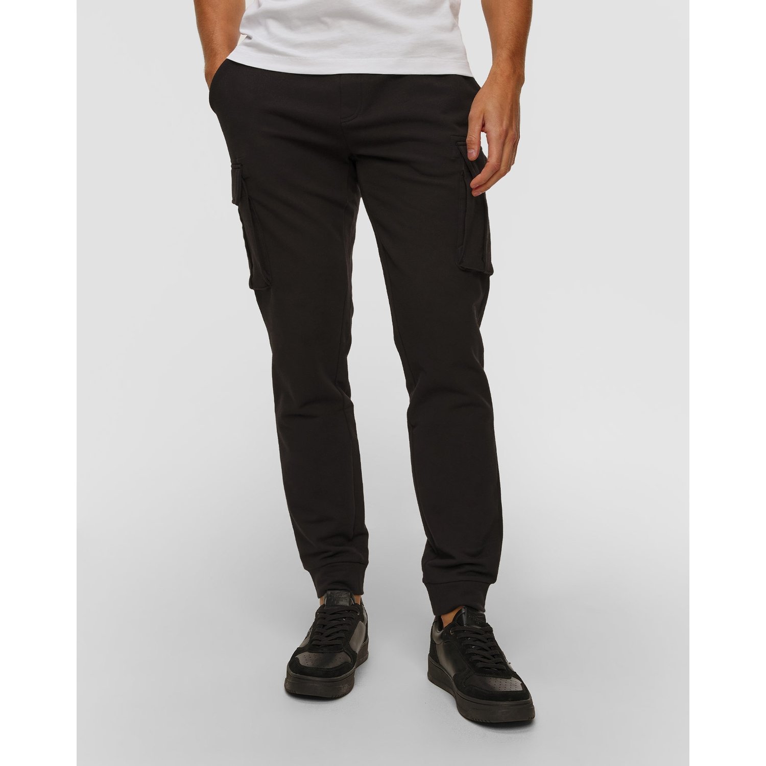 Czarne Spodnie Dresowe Męskie Aeronautica Militare