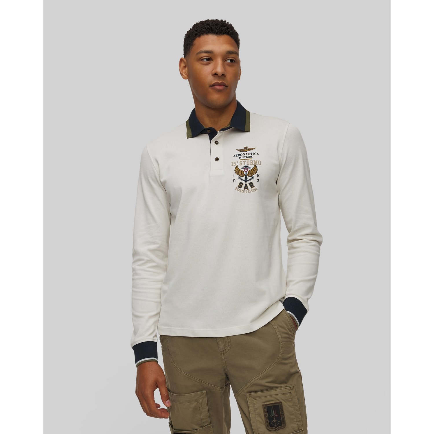 Polo Z Długim Rękawem Męskie Aeronautica Militare