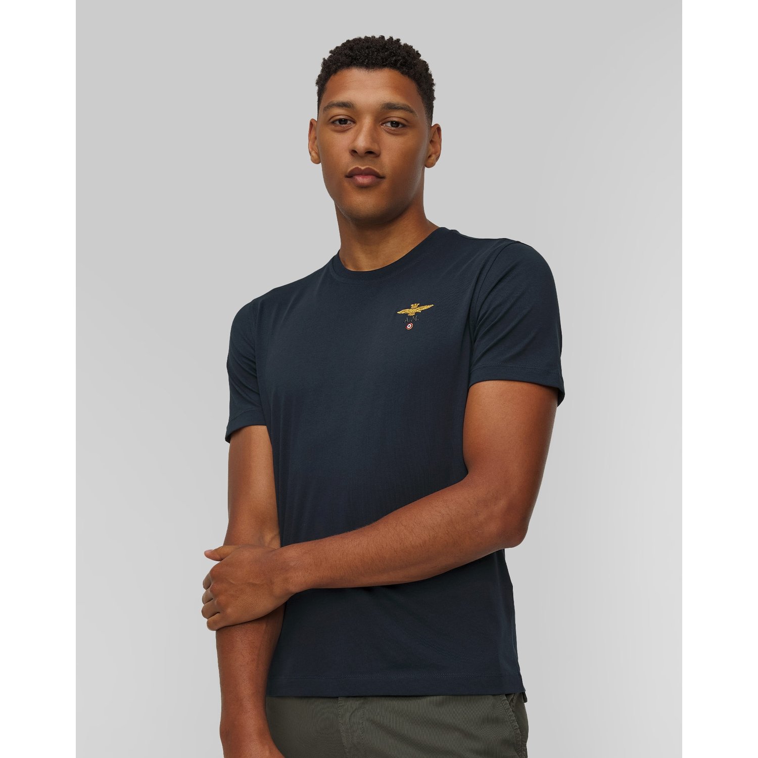 Granatowy T-shirt Męski Aeronautica Militare