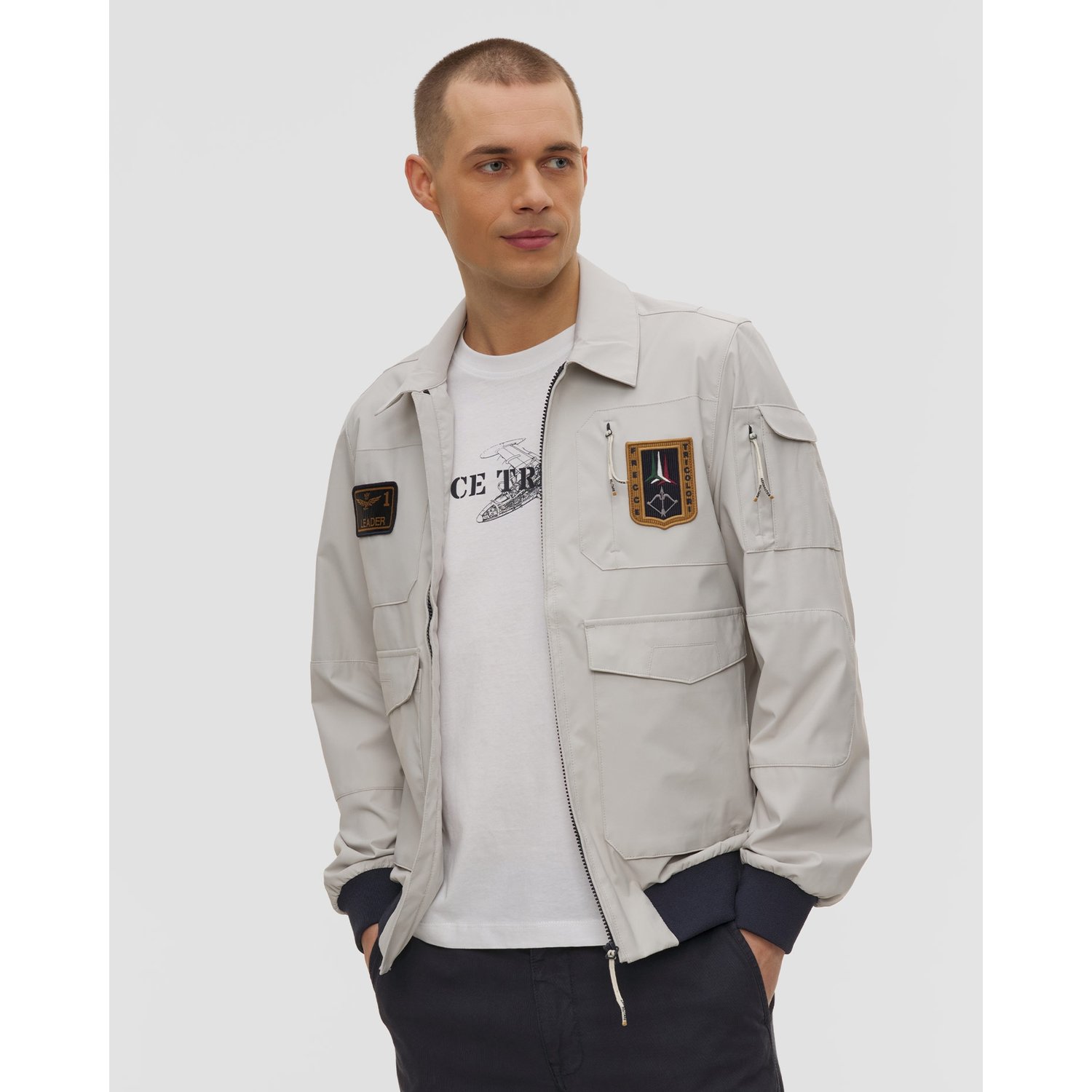 Szara Kurtka Męska Aeronautica Militare
