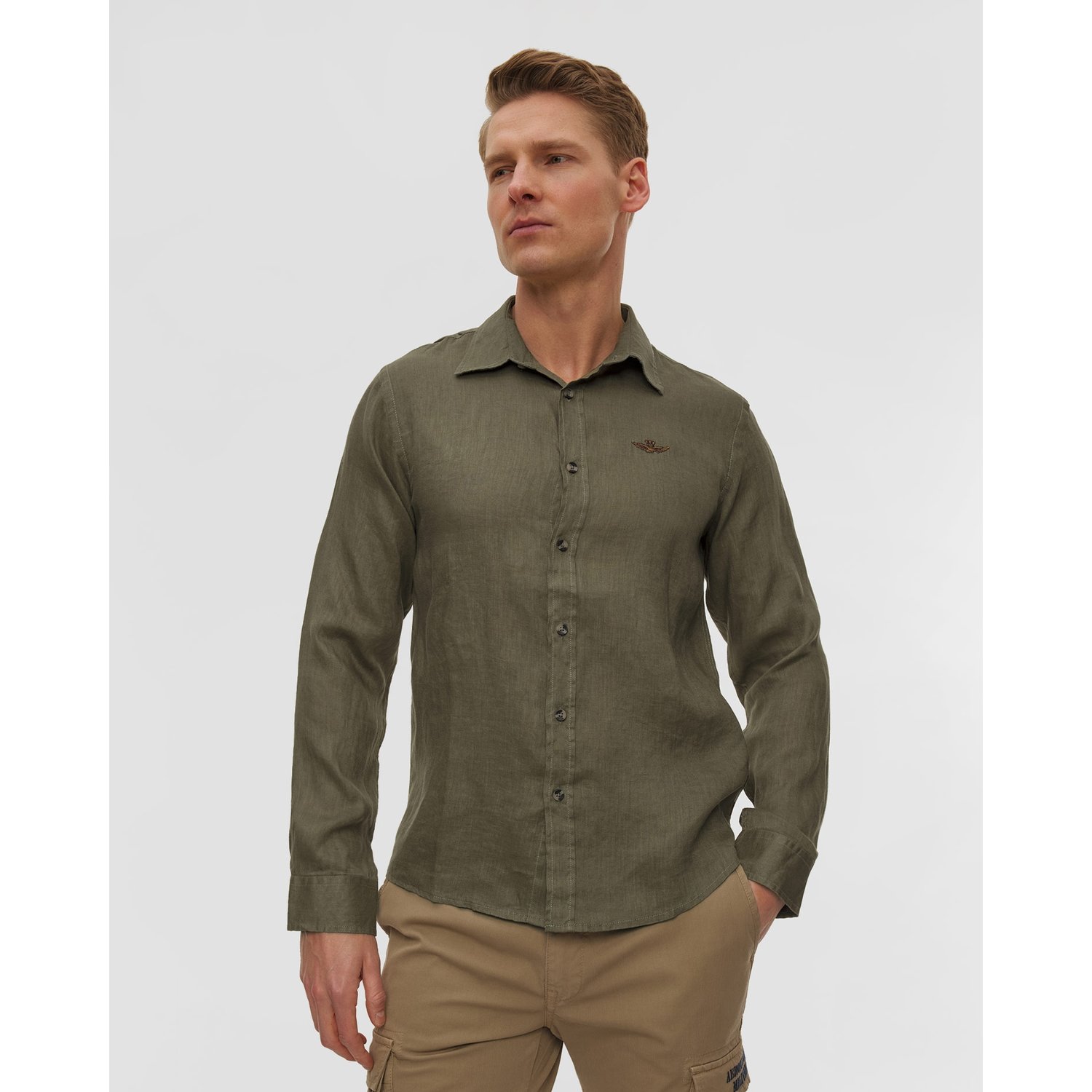 Koszula Lniana Męska Aeronautica Militare