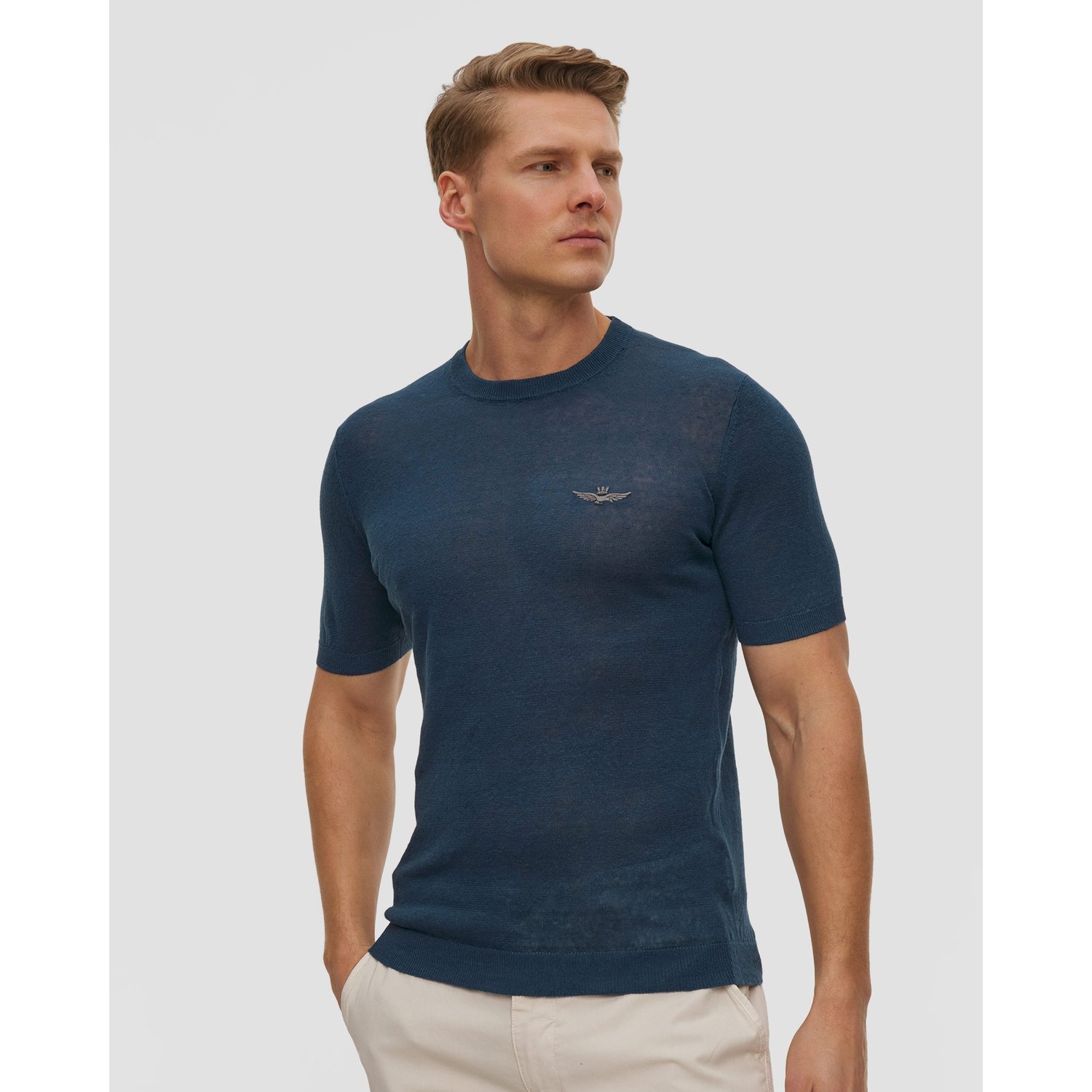 Sweter Lniany Męski Aeronautica Militare