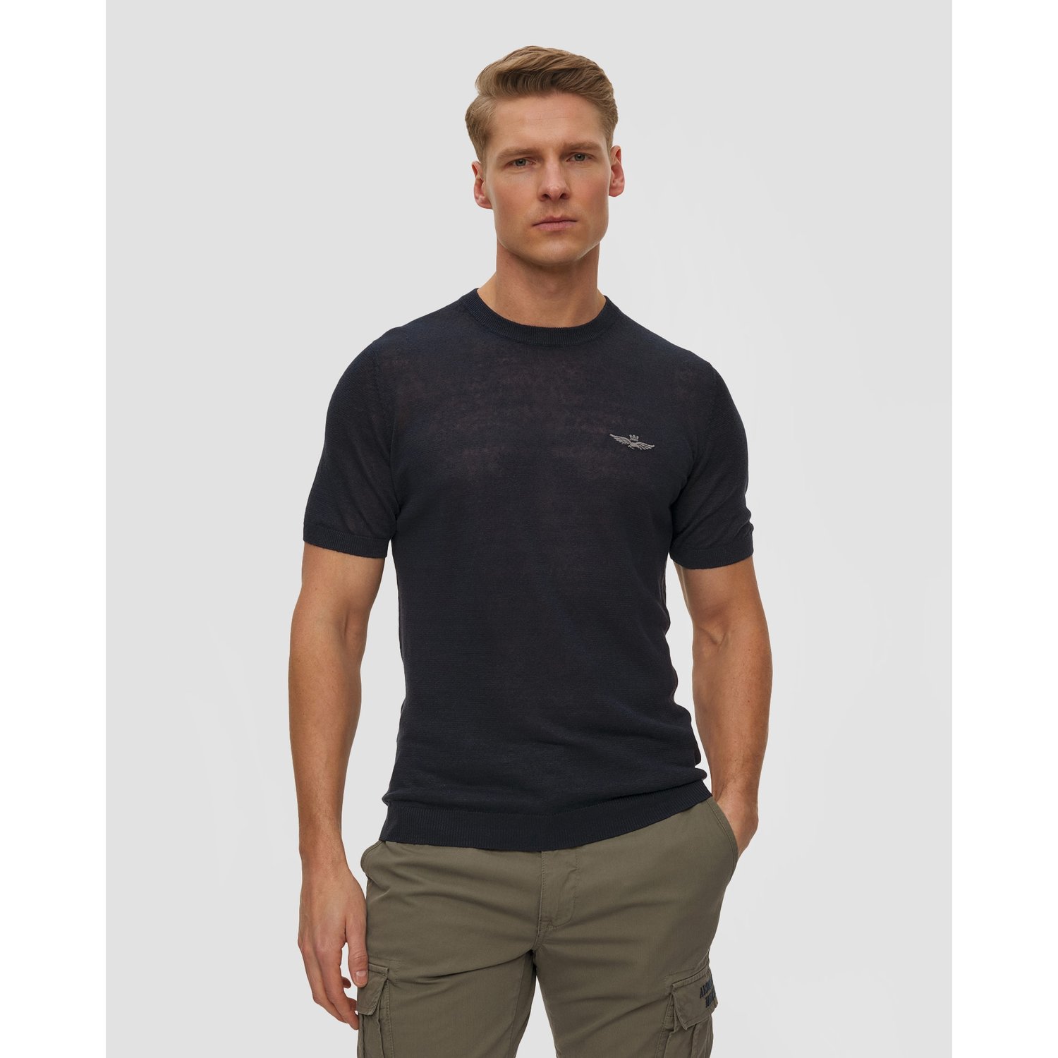 Sweter Lniany Męski Aeronautica Militare