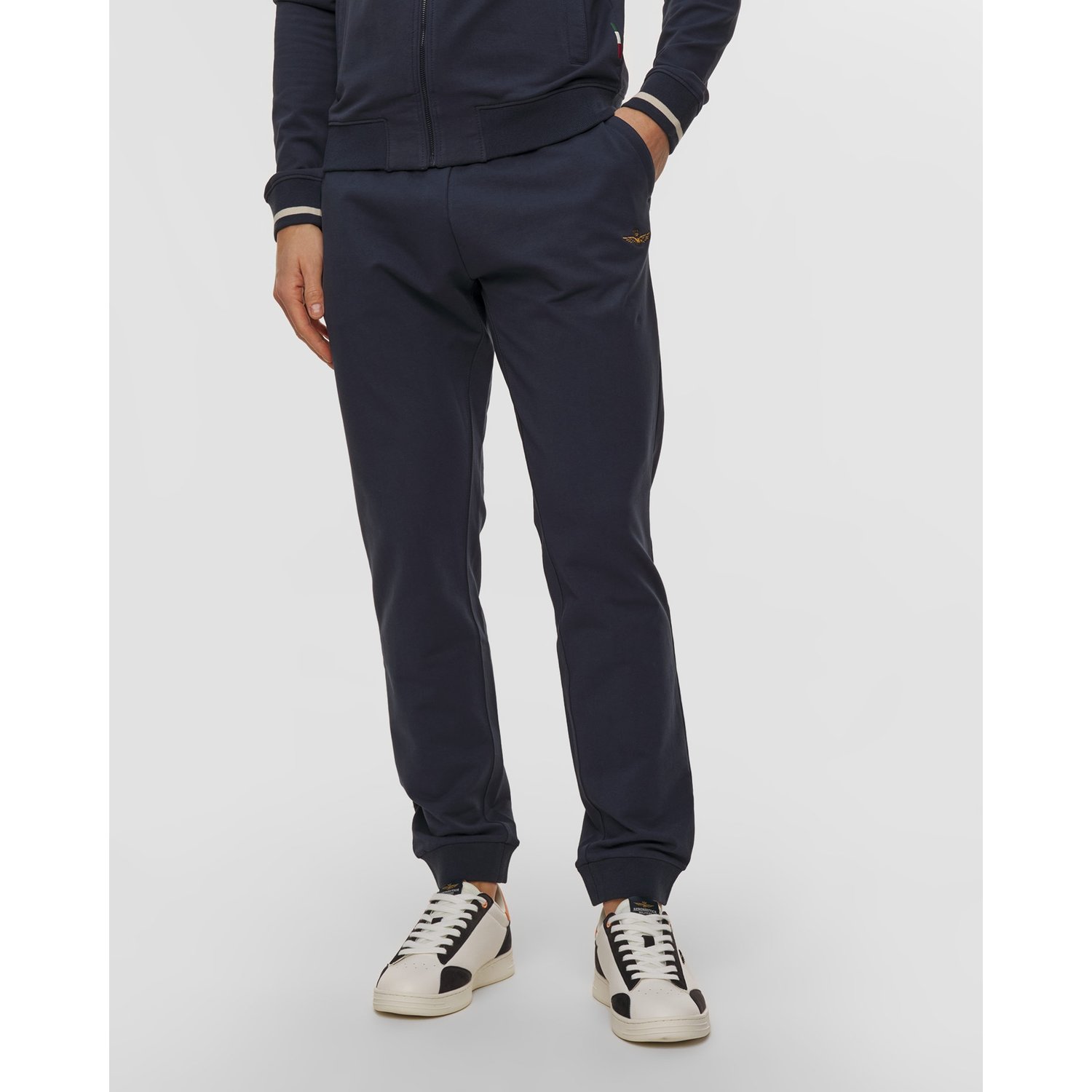 Granatowe Spodnie Dresowe Męskie Aeronautica Militare