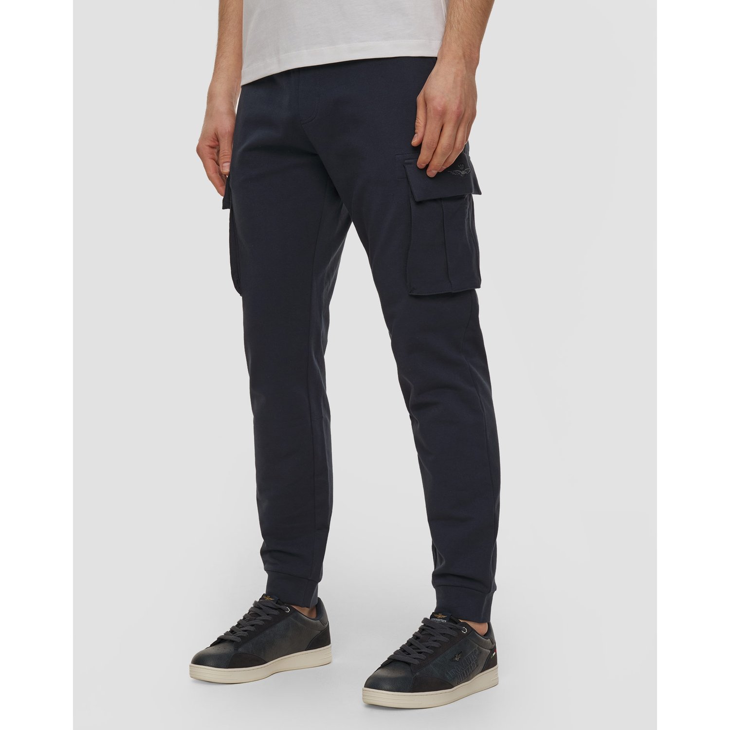 Granatowe Spodnie Dresowe Męskie Aeronautica Militare