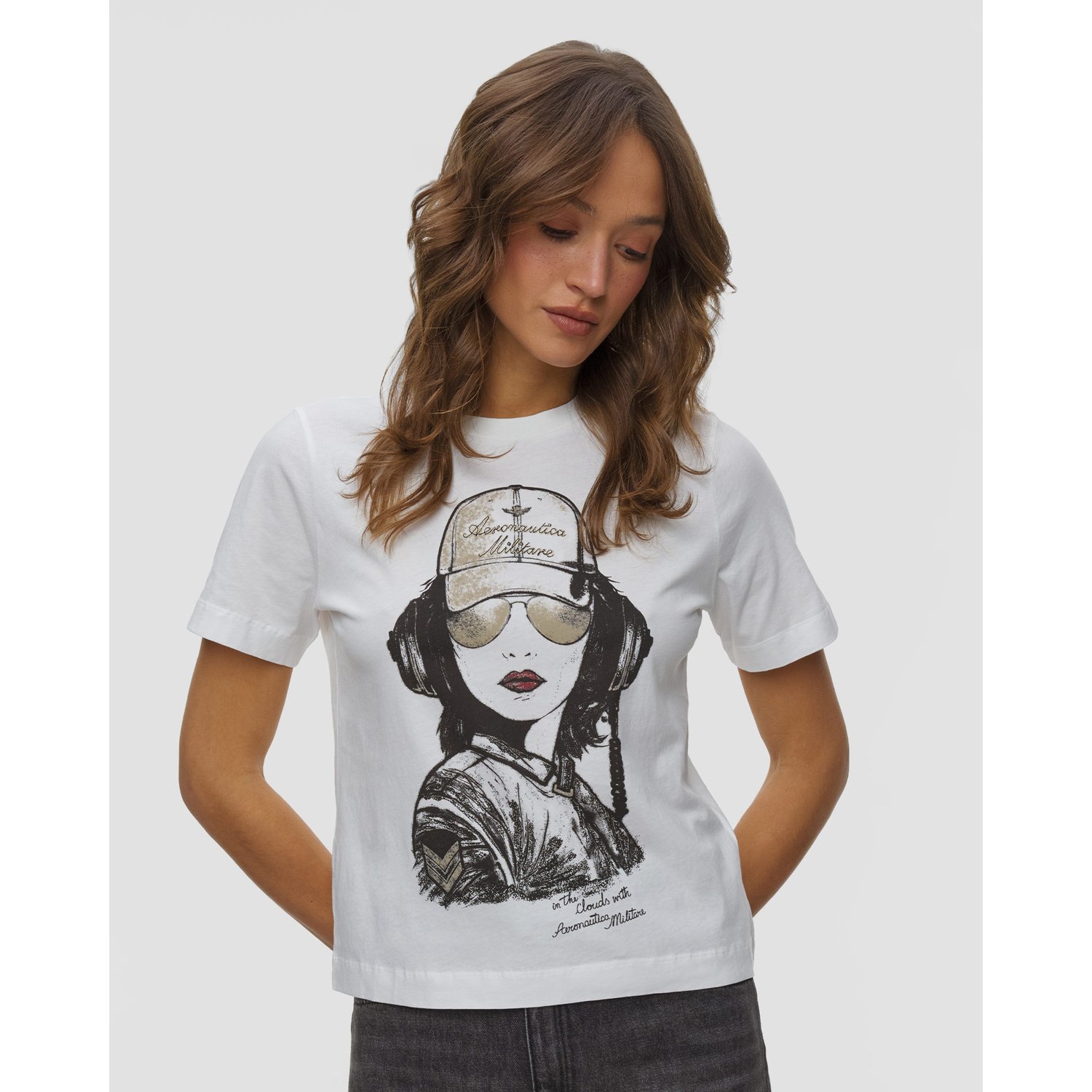 T-shirt Damski Aeronautica Militare Biały