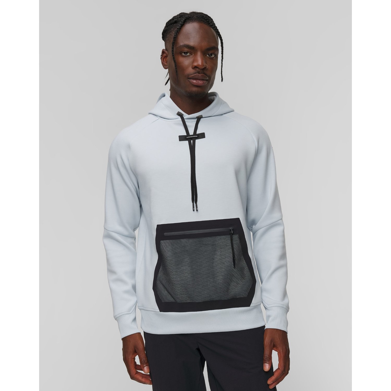 Błękitna Bluza Męska Z Kapturem On Running Hoodie