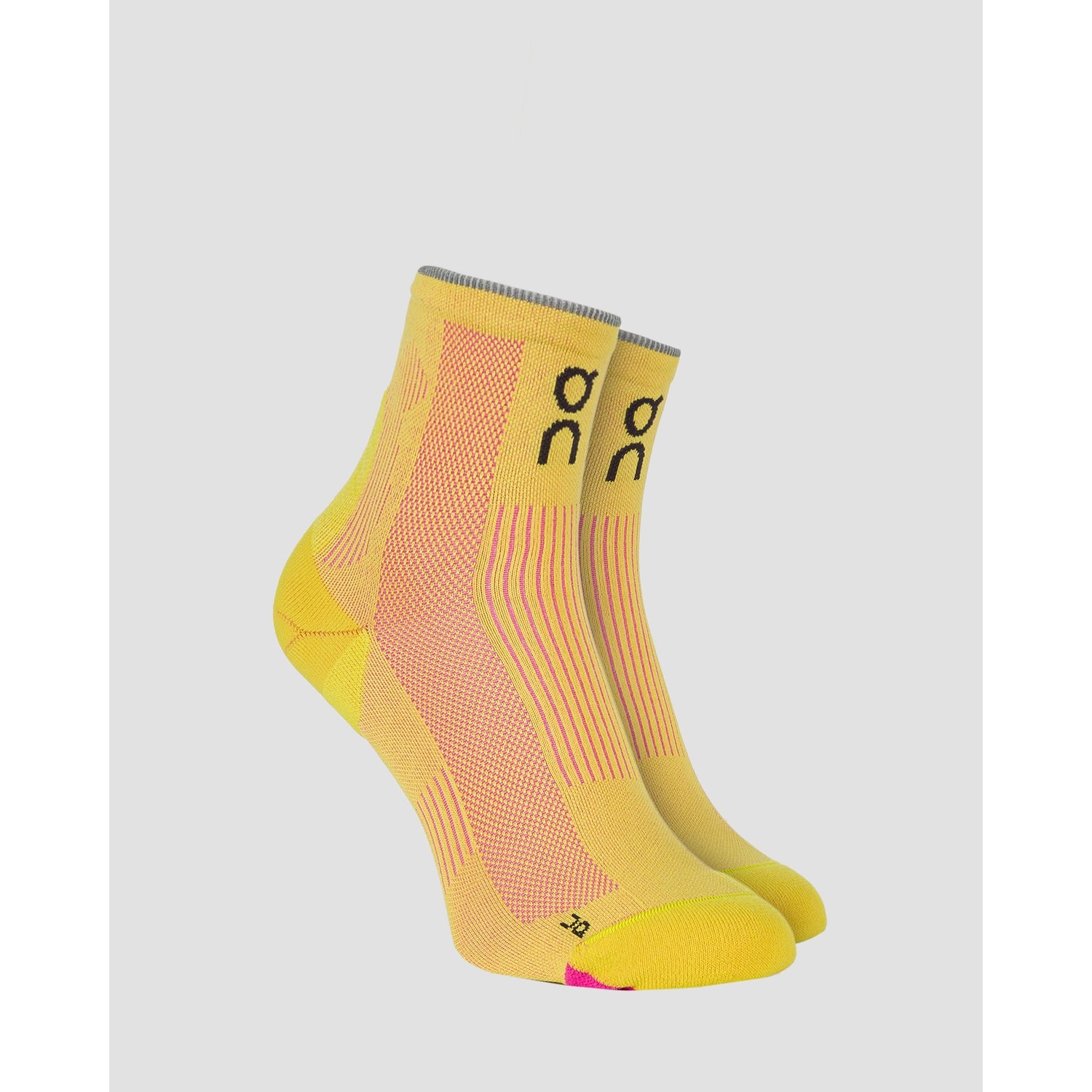 Skarpety Biegowe On Running Elite Run Sock Mid żółto-różowe