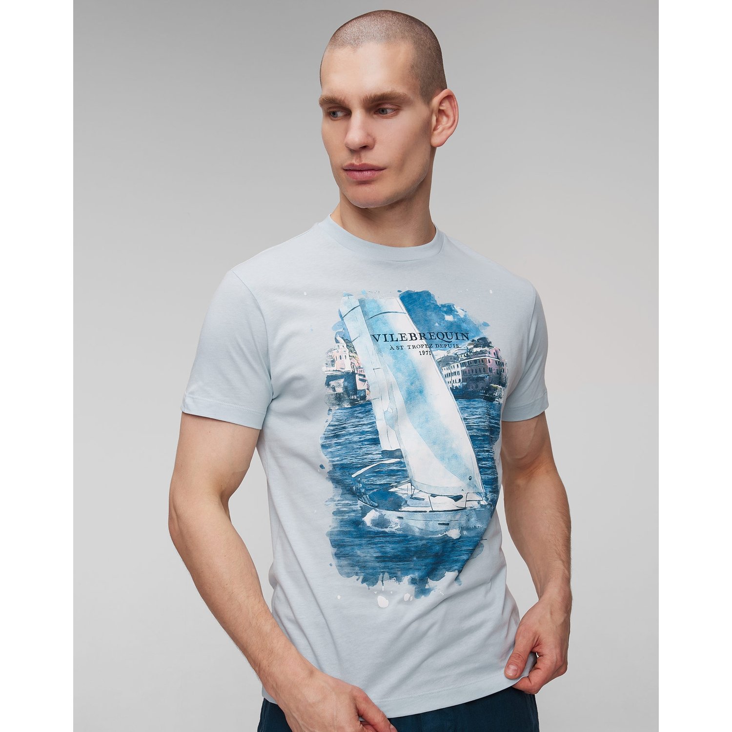T-shirt Z Printem Męski Vilebrequin Portisol