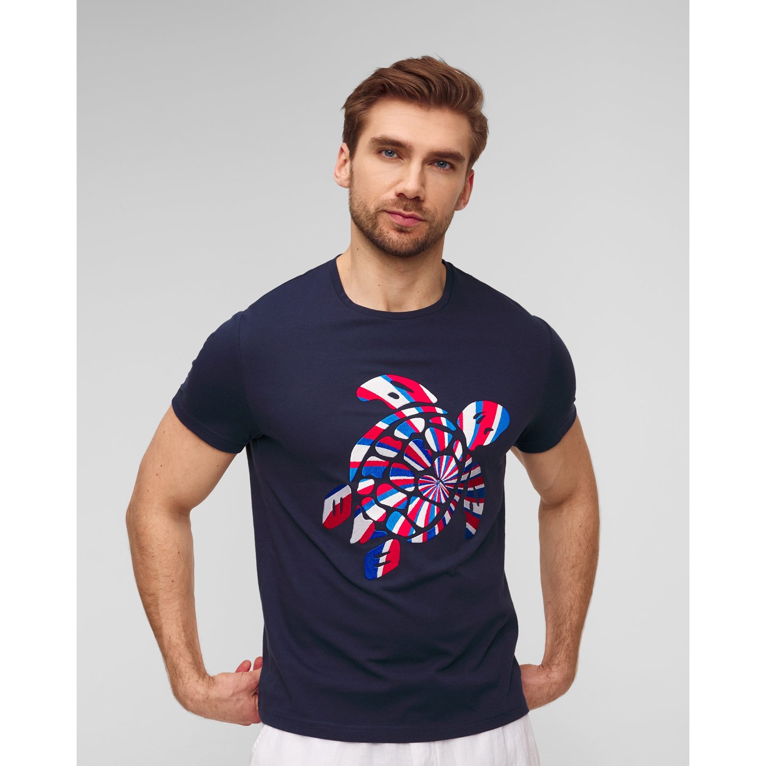 Granatowy T-shirt Męski Vilebrequin Thom