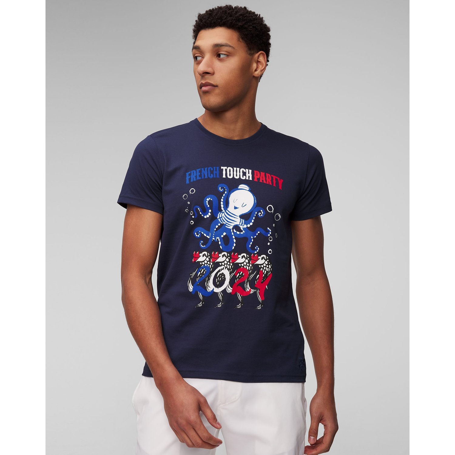 Granatowy T-shirt Męski Vilebrequin Thom