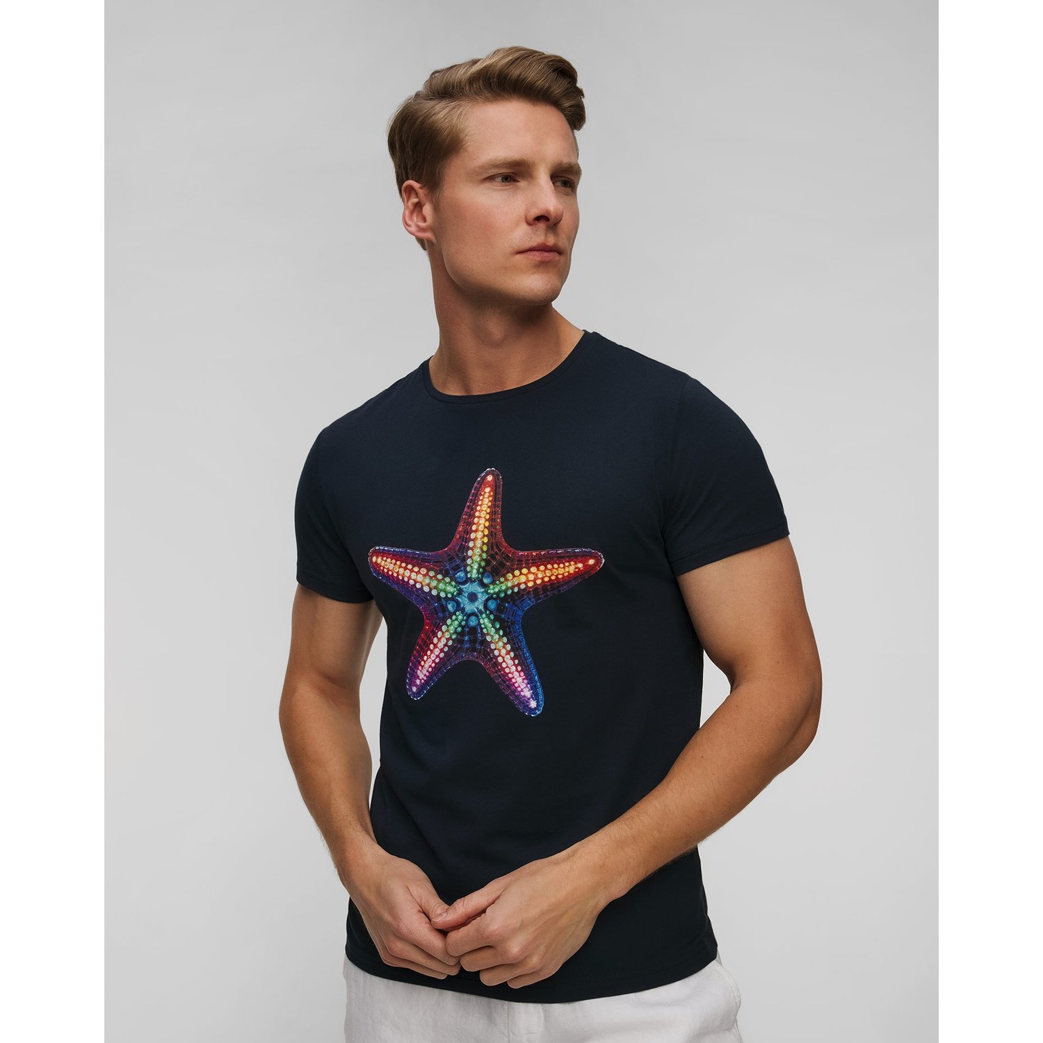 Granatowy T-shirt Męski Vilebrequin Thom