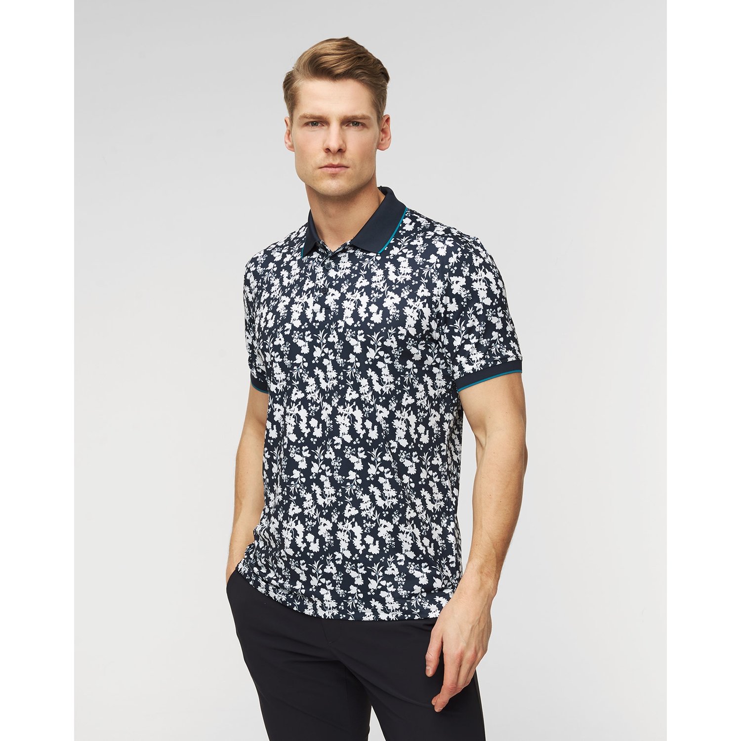 Polo G/fore Blossom Rib Collar Tech Jersey