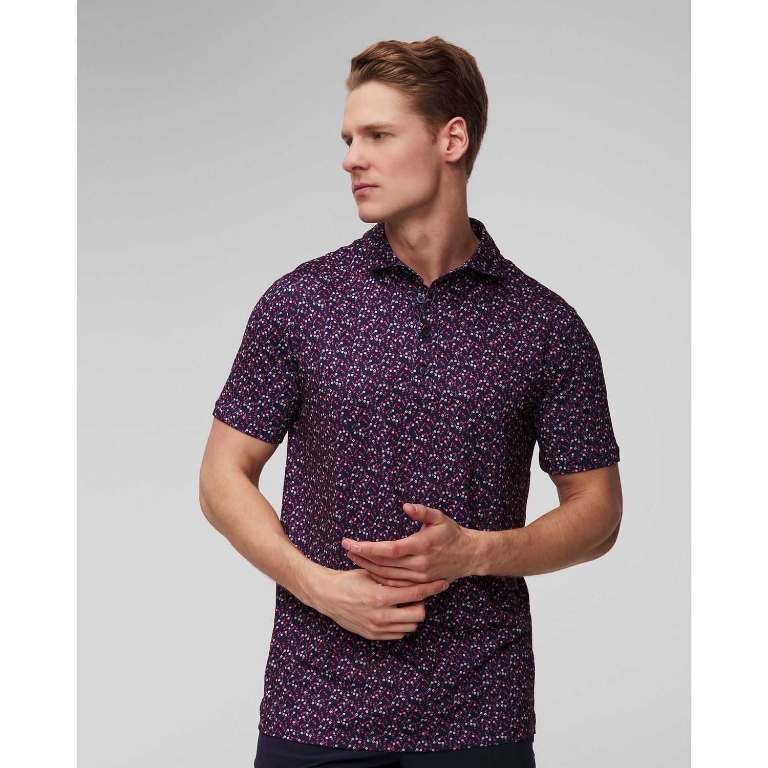 Granatowe Polo Męskie G/fore Ayi Papi Tech Jersey Polo