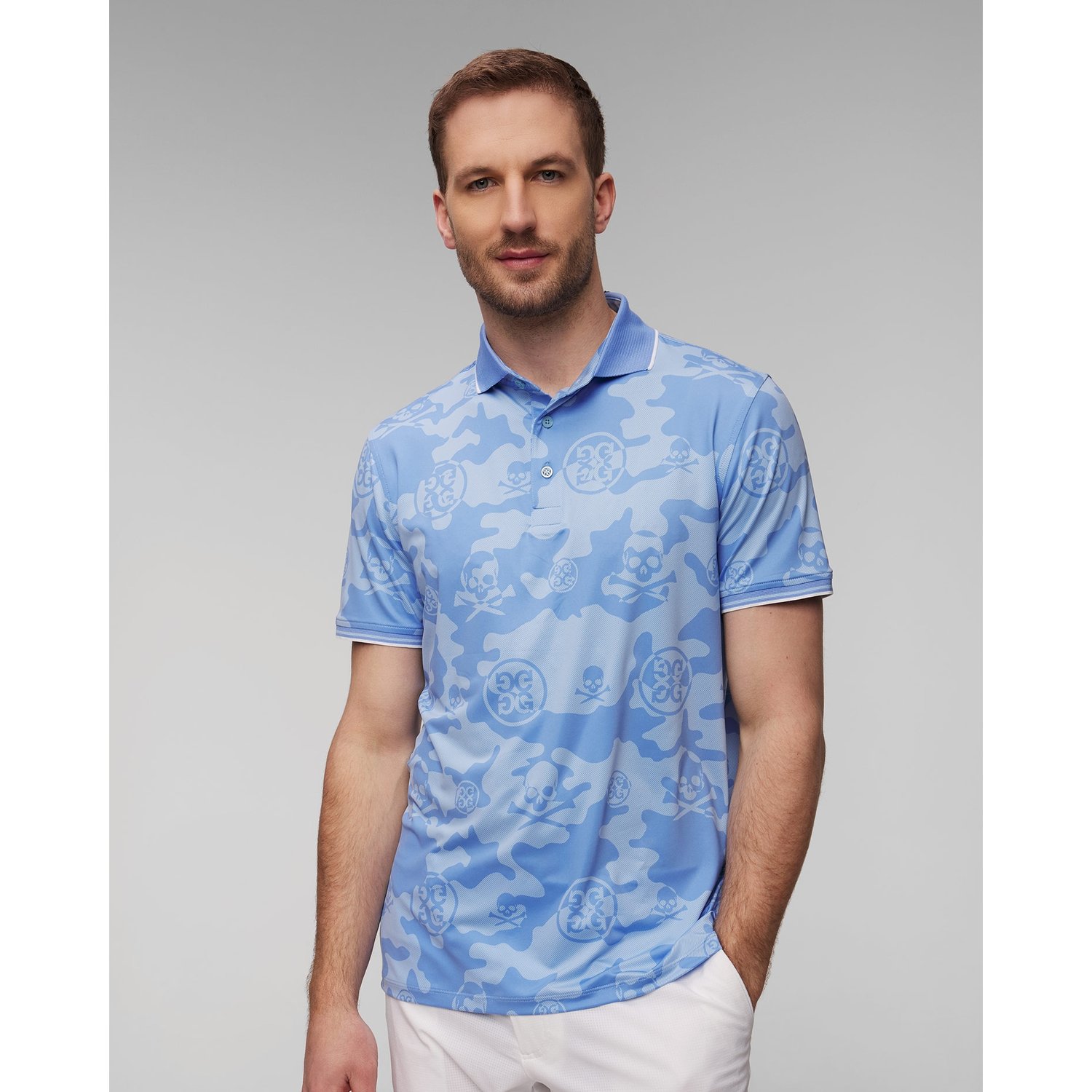 Jasnoniebieskie Polo Męskie G/fore Exploded Camo Tech Jersey Polo