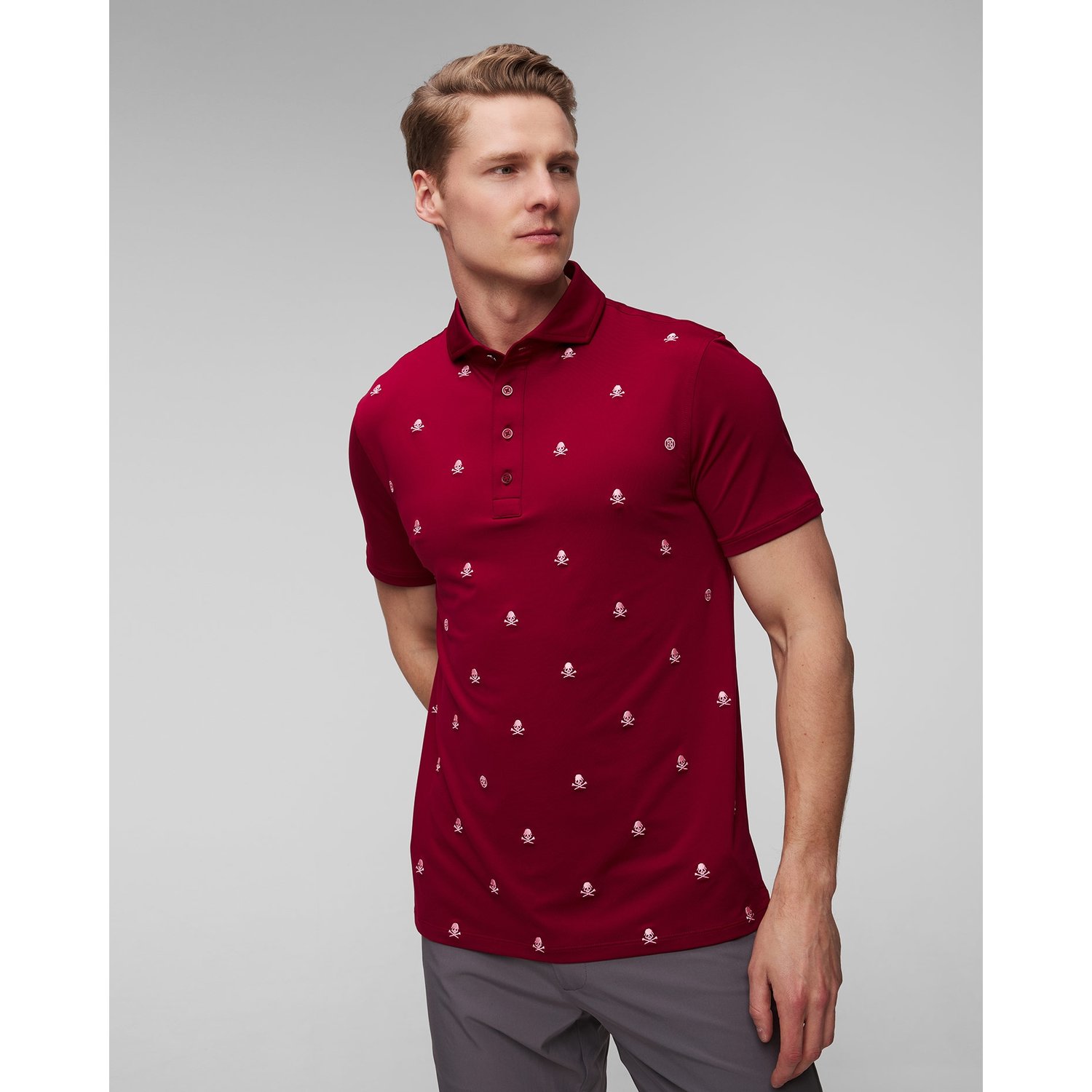 Bordowe Polo Męskie G/fore Embroidered Tech Jersey Polo