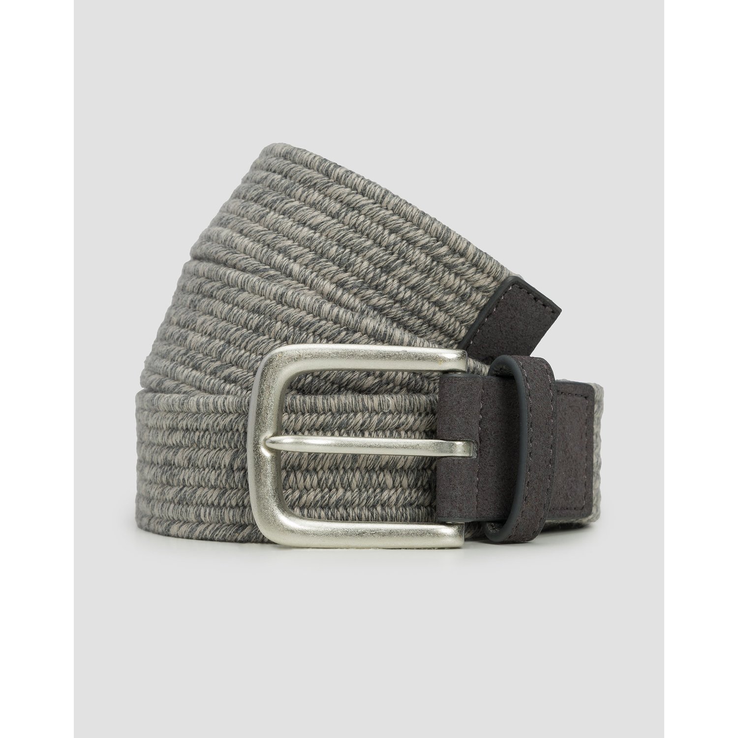 Szary Pasek Męski Alberto Cotton Braided