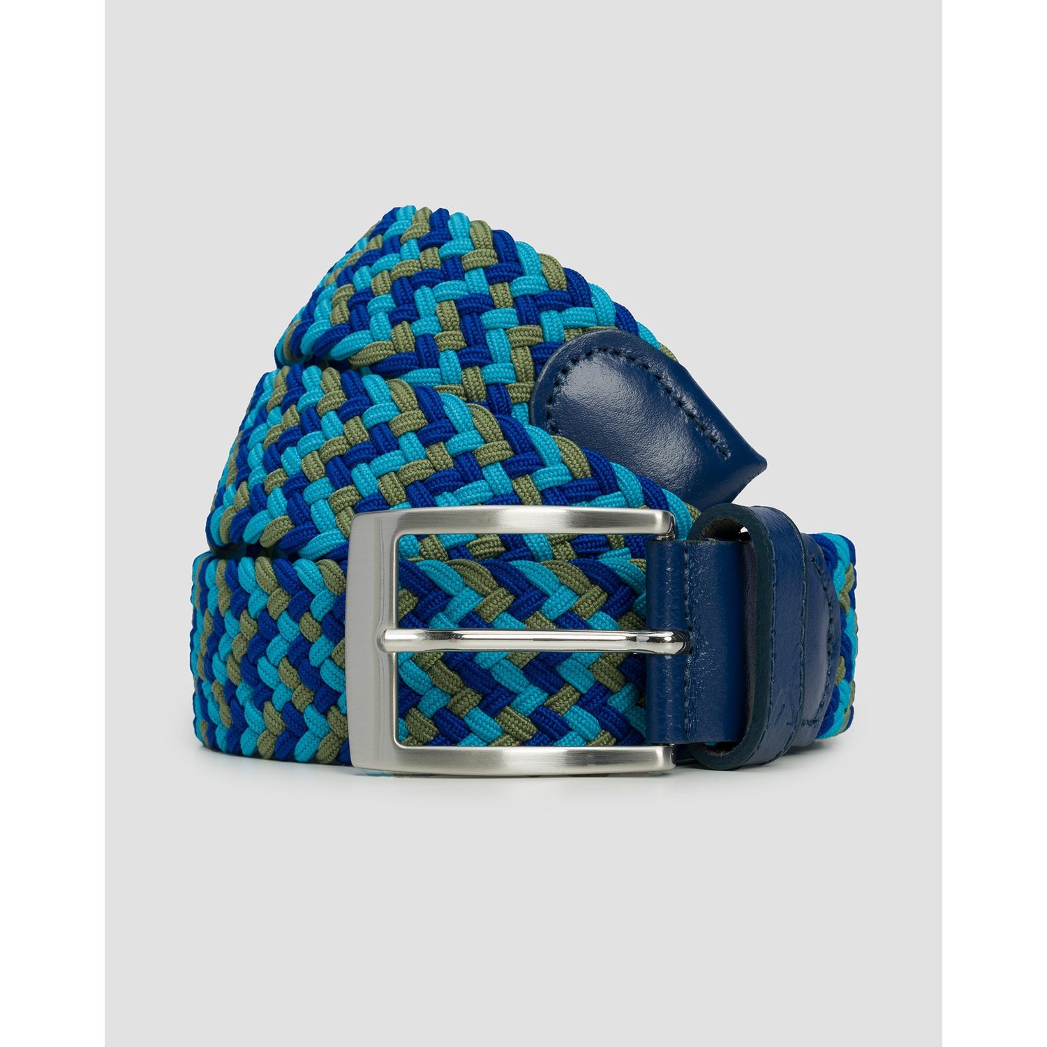 Niebieski Pasek Męski Alberto Multicolor Braided