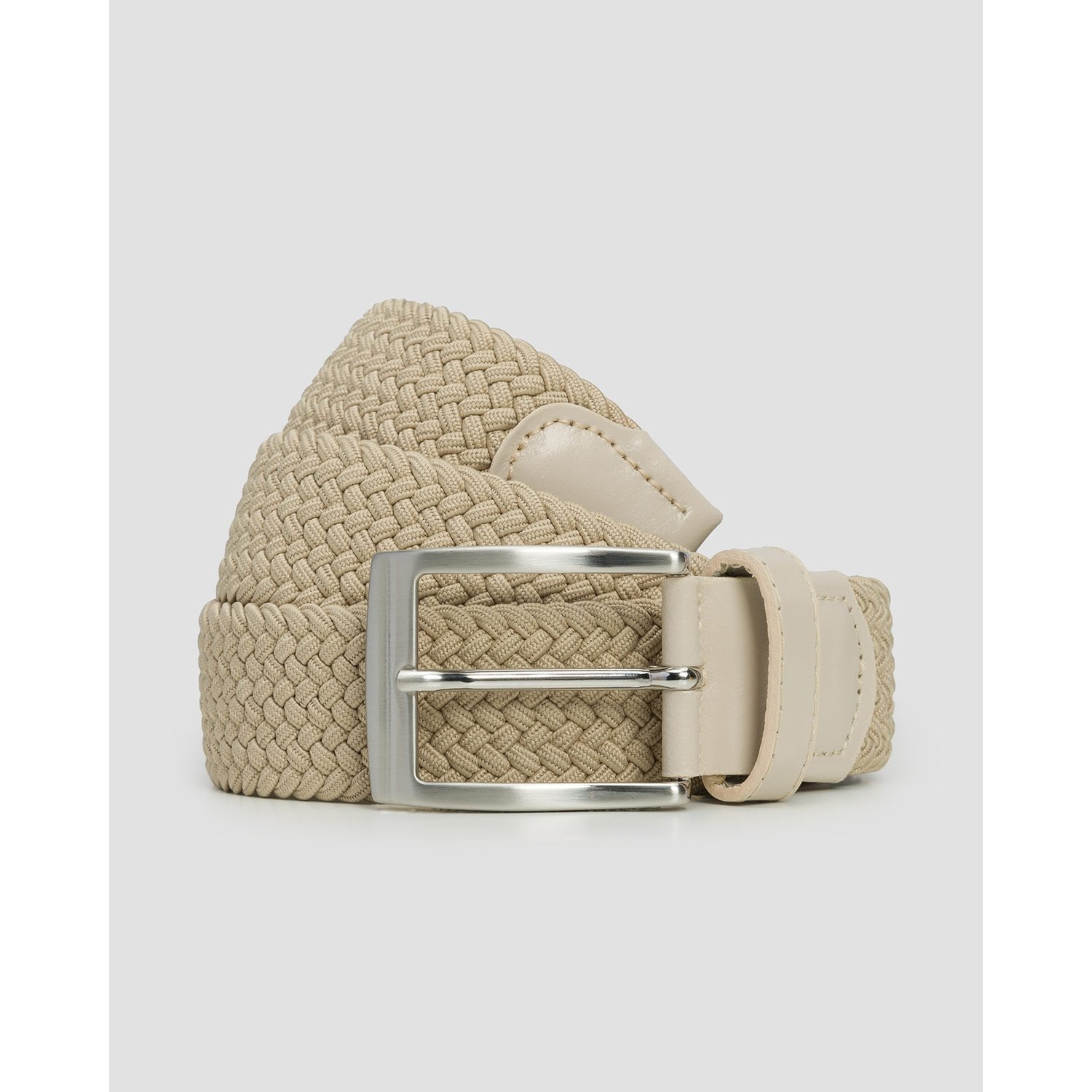 Beżowy Pasek Męski Alberto Basic Braided